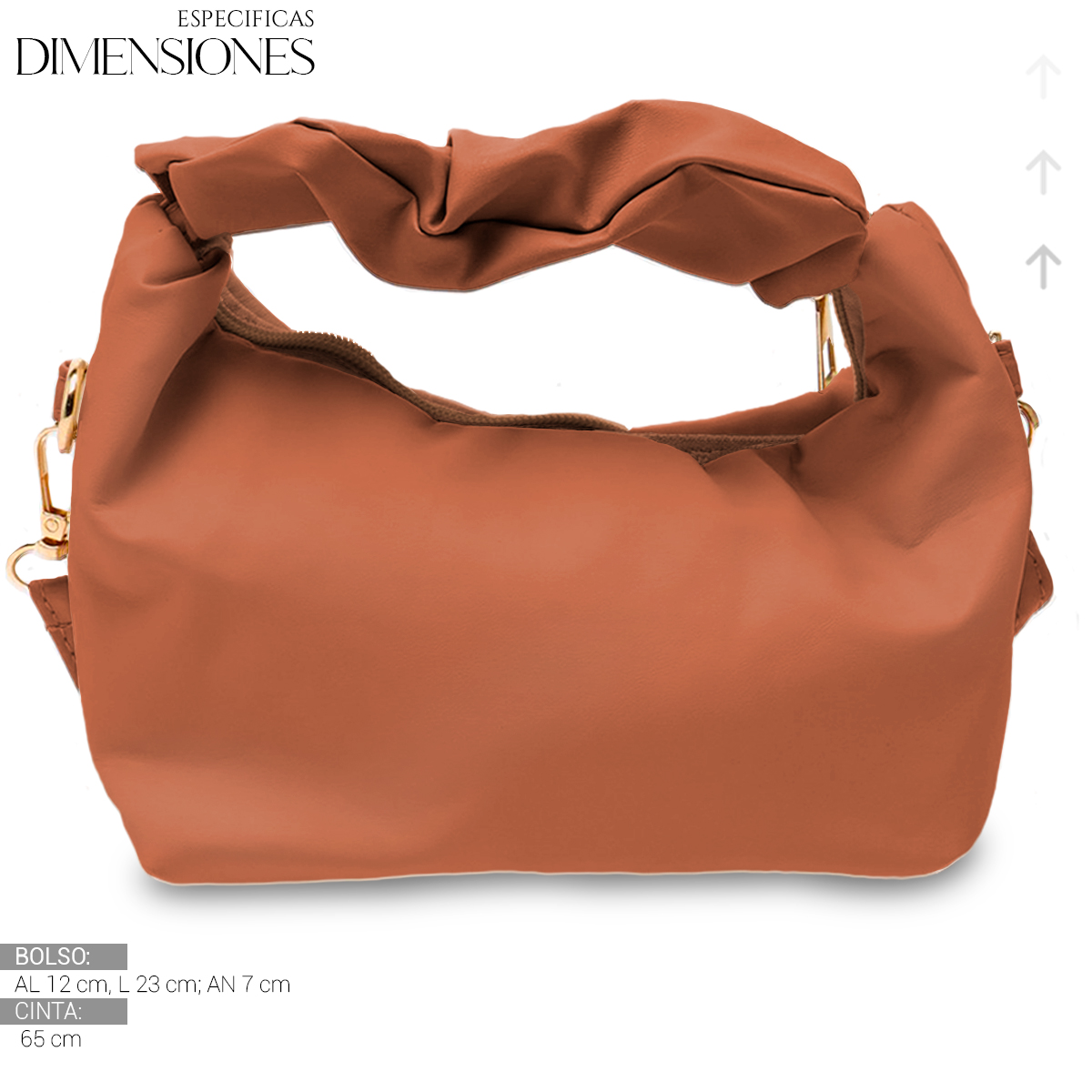 Foto 4 pulgar | Bolso de Mano Tipo Piel Elegante Casual Marrón para Mujer