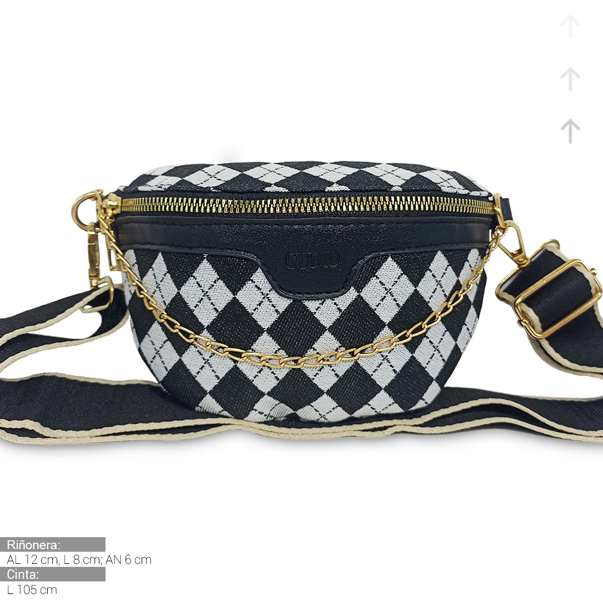 Foto 5 pulgar | Bolso Bandolera De Un Hombro Shendy Vendy Con Cadena De Metal Para Mujer Rombo Negro