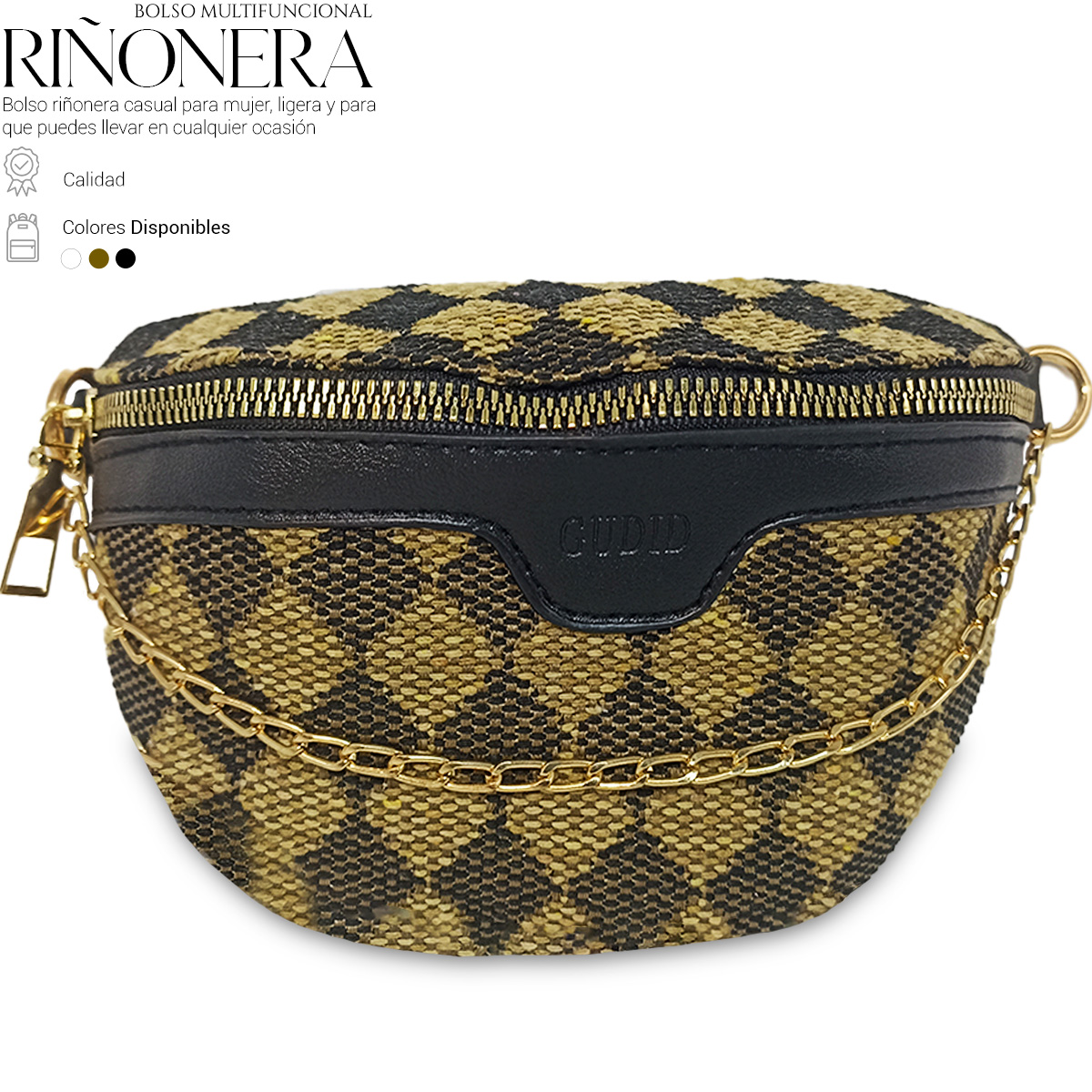Foto 2 | Bolso Bandolera De Un Hombro Shendy Vendy Con Cadena De Metal Para Mujer Rombo Café