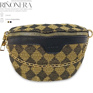 Foto 2 | Bolso Bandolera De Un Hombro Shendy Vendy Con Cadena De Metal Para Mujer Rombo Café