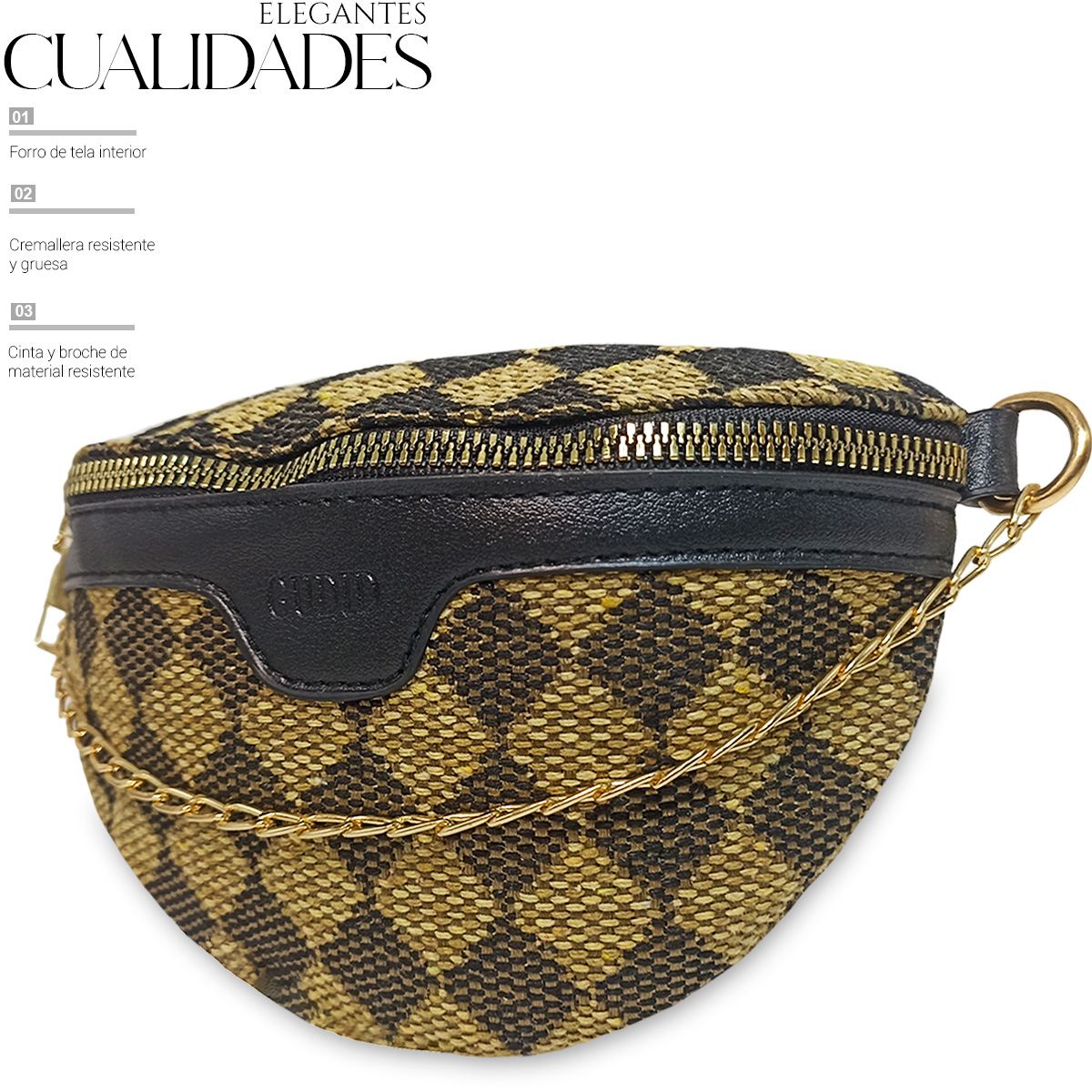 Foto 4 pulgar | Bolso Bandolera De Un Hombro Shendy Vendy Con Cadena De Metal Para Mujer Rombo Café