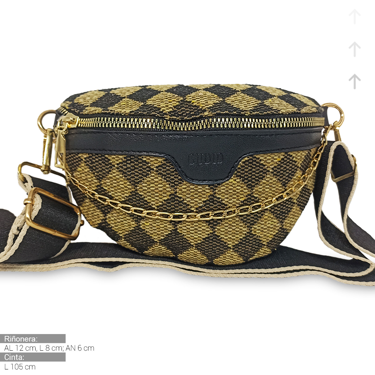 Foto 5 pulgar | Bolso Bandolera De Un Hombro Shendy Vendy Con Cadena De Metal Para Mujer Rombo Café
