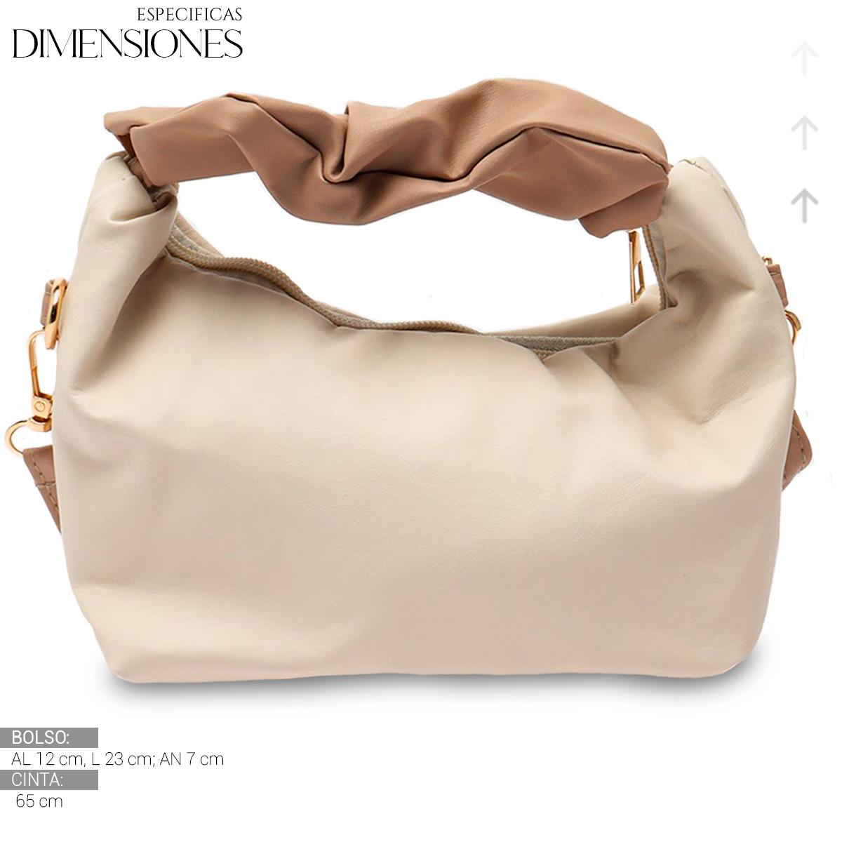 Foto 2 | Bolso de Mano para Mujer Tipo Piel Beige