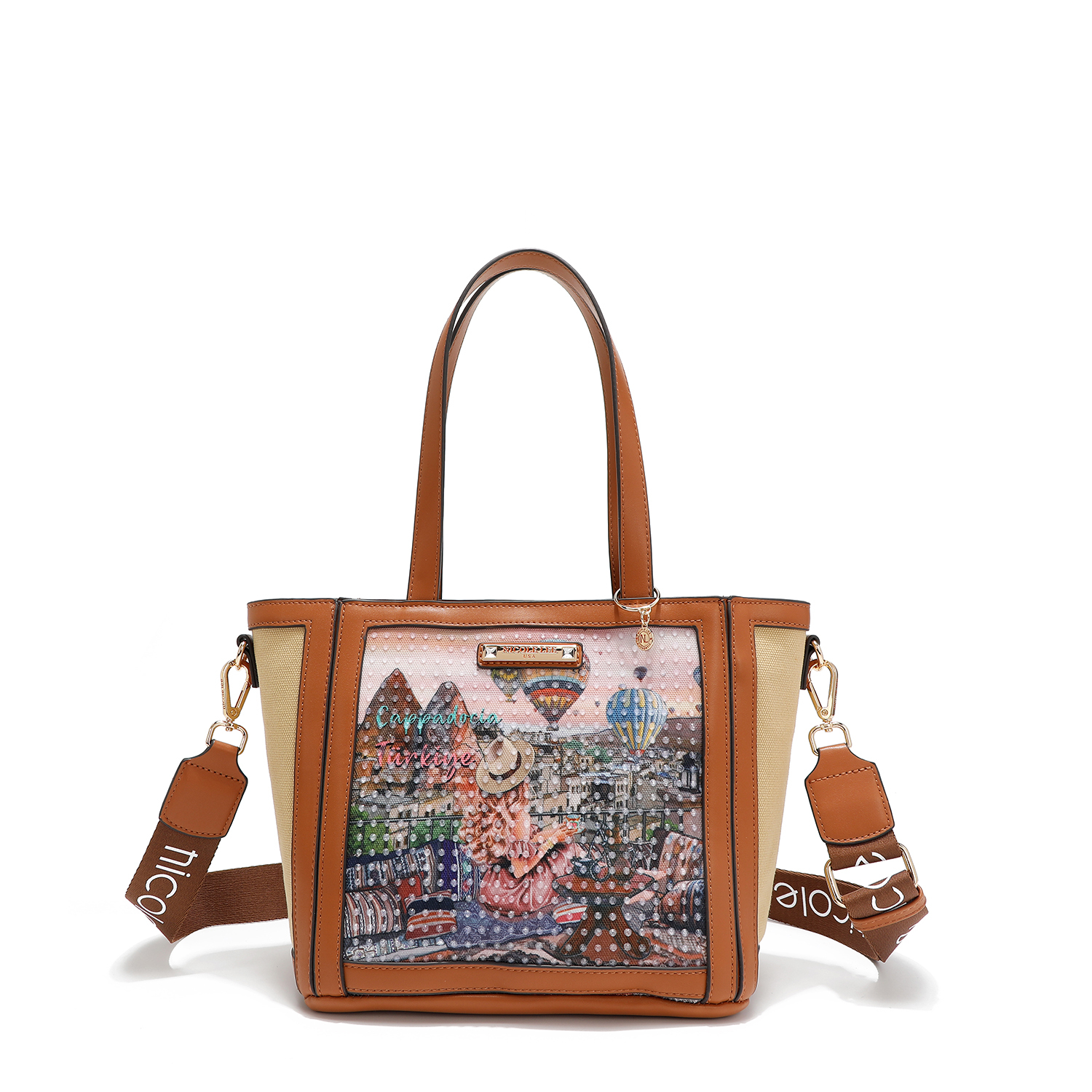 Foto 6 pulgar | Bolsa Satchel Nicole Lee de Tela con Textura Sisters Secret