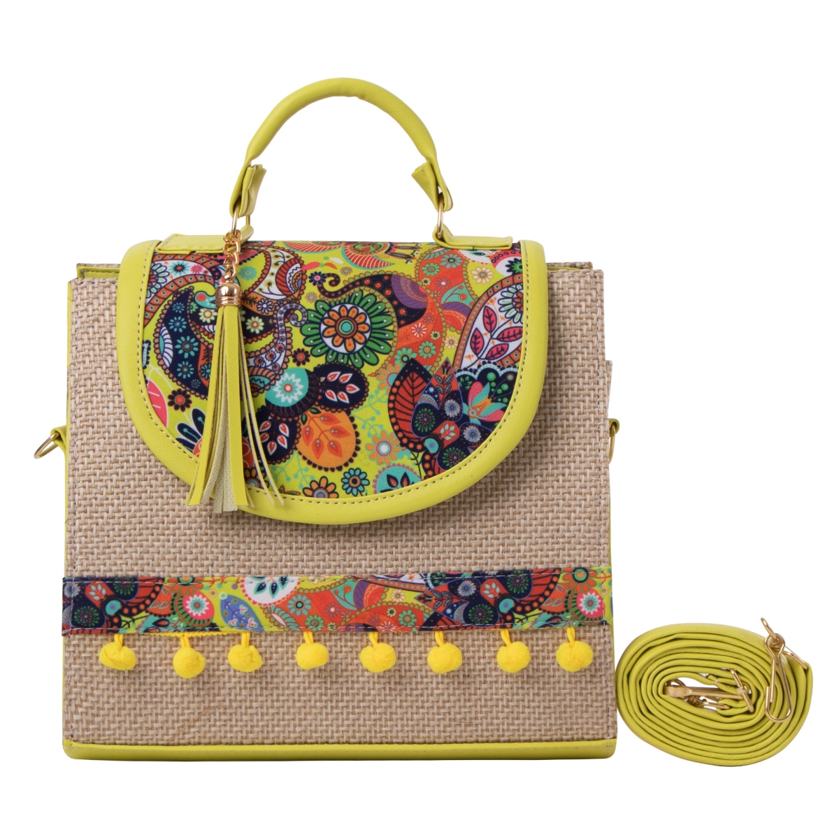 Bolso Yute De Mujer Fana Roma Color Citrus Lúcela