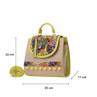Foto 3 | Bolso Yute De Mujer Fana Roma Color Citrus Lúcela