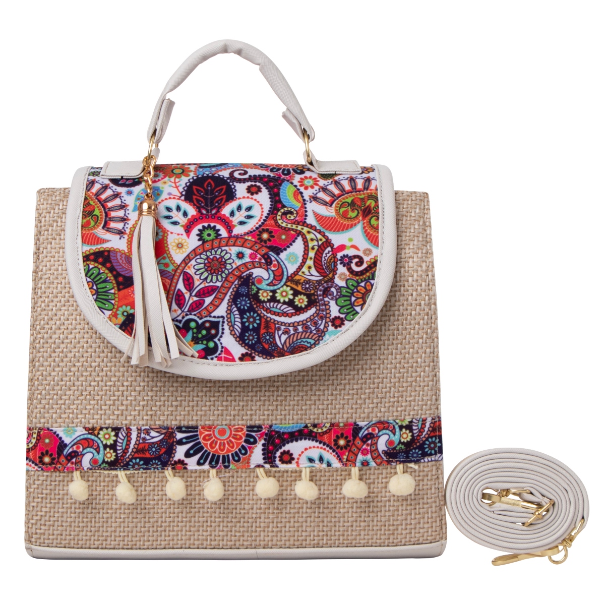 Bolsa Yute Para Mujer Fana Roma Color Blanco Especial