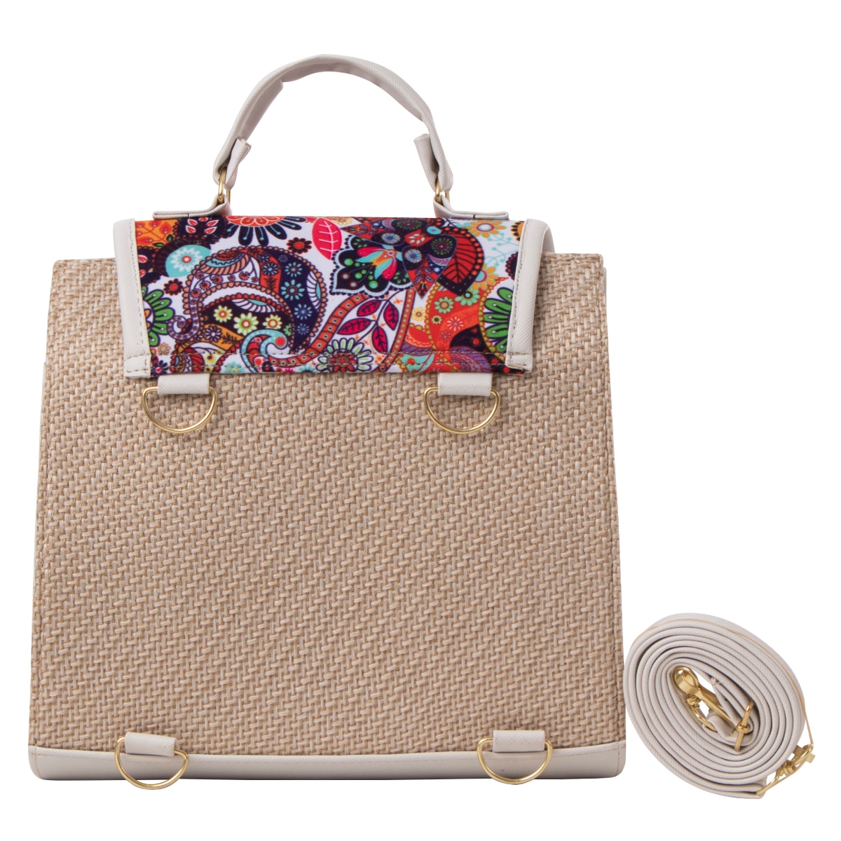 Foto 4 | Bolsa Yute Para Mujer Fana Roma Color Blanco Especial