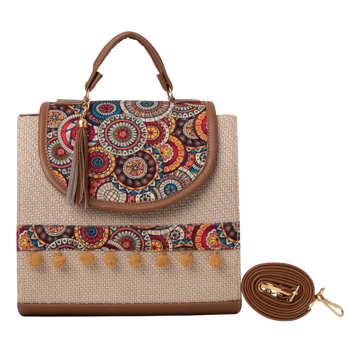Foto 1 | Bolso Yute De Mujer Fana Roma Color Camel Reforzada