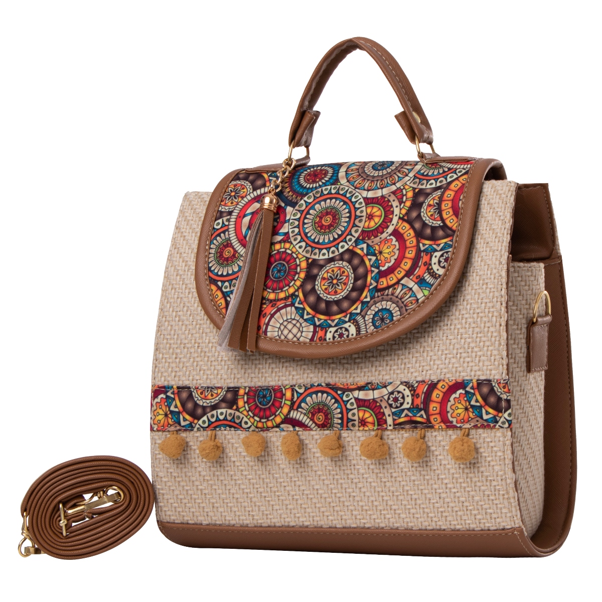 Foto 2 | Bolso Yute De Mujer Fana Roma Color Camel Reforzada