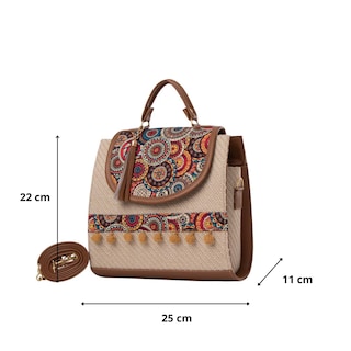 Foto 3 | Bolso Yute De Mujer Fana Roma Color Camel Reforzada