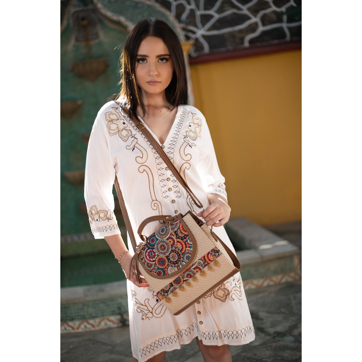 Foto 5 | Bolso Yute De Mujer Fana Roma Color Camel Reforzada