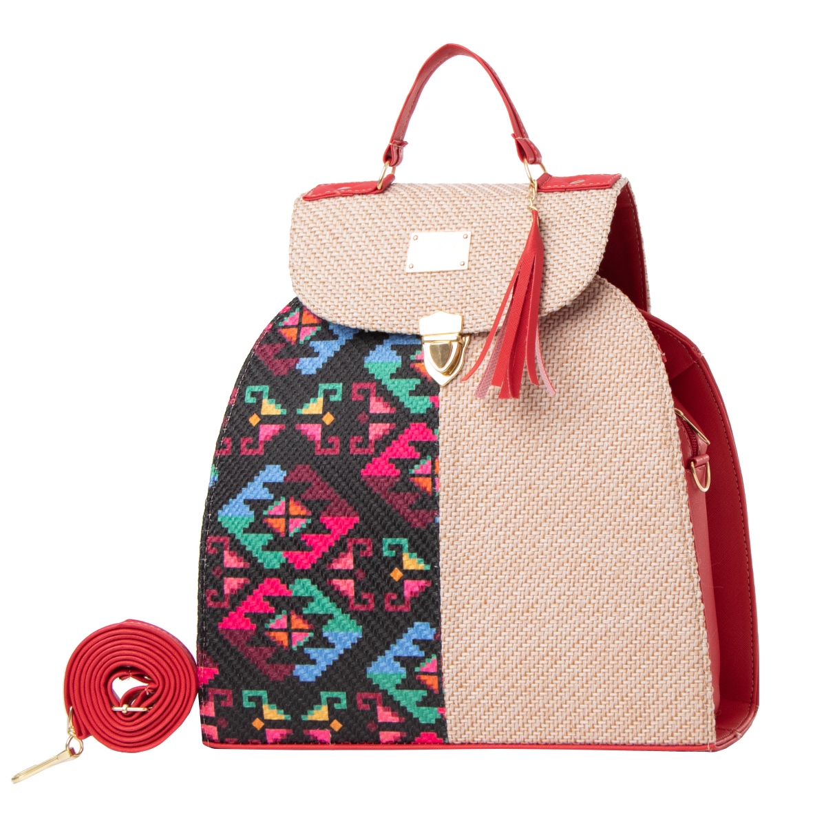 Foto 3 pulgar | Bolsa Yute De Mujer Fana Tana Color Rojo Se Única