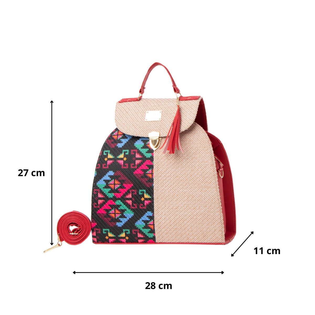 Foto 4 pulgar | Bolsa Yute De Mujer Fana Tana Color Rojo Se Única