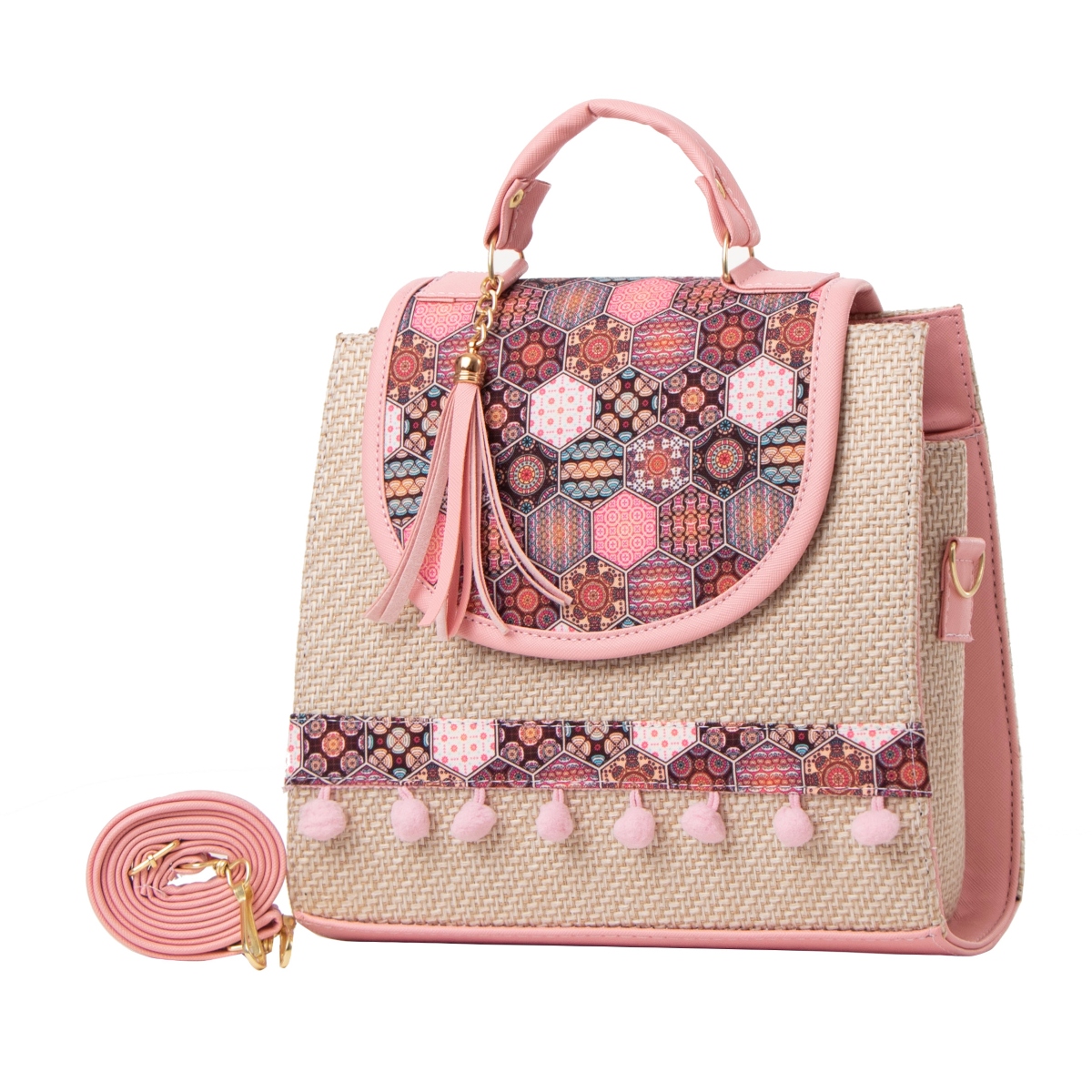 Foto 2 | Bolsa Yute Para Mujer Fana Roma Color Rosa Espectacular