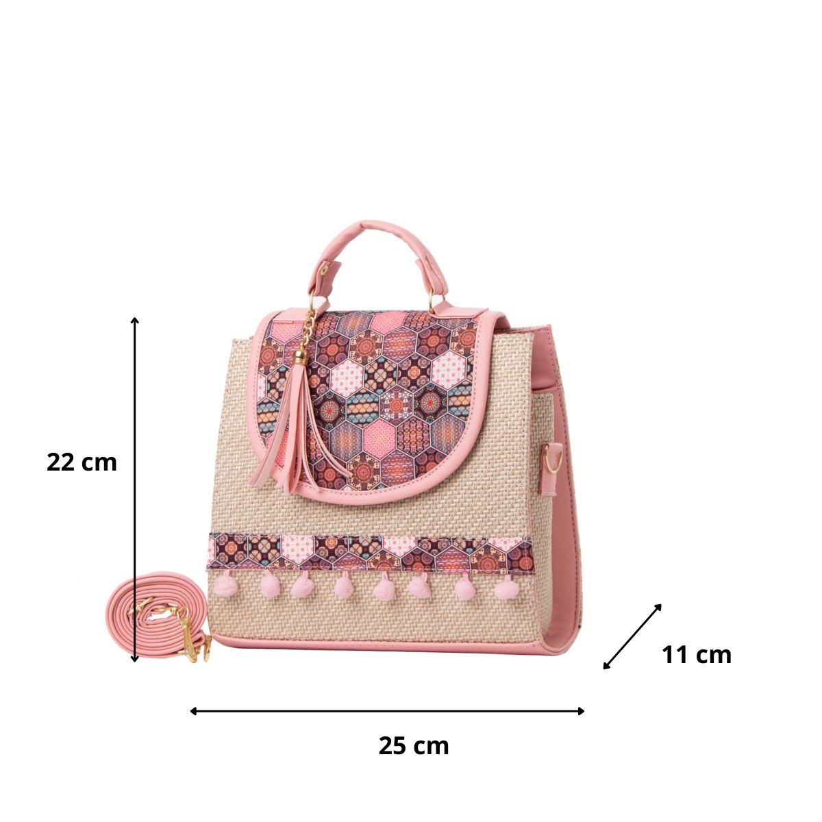 Foto 3 | Bolsa Yute Para Mujer Fana Roma Color Rosa Espectacular