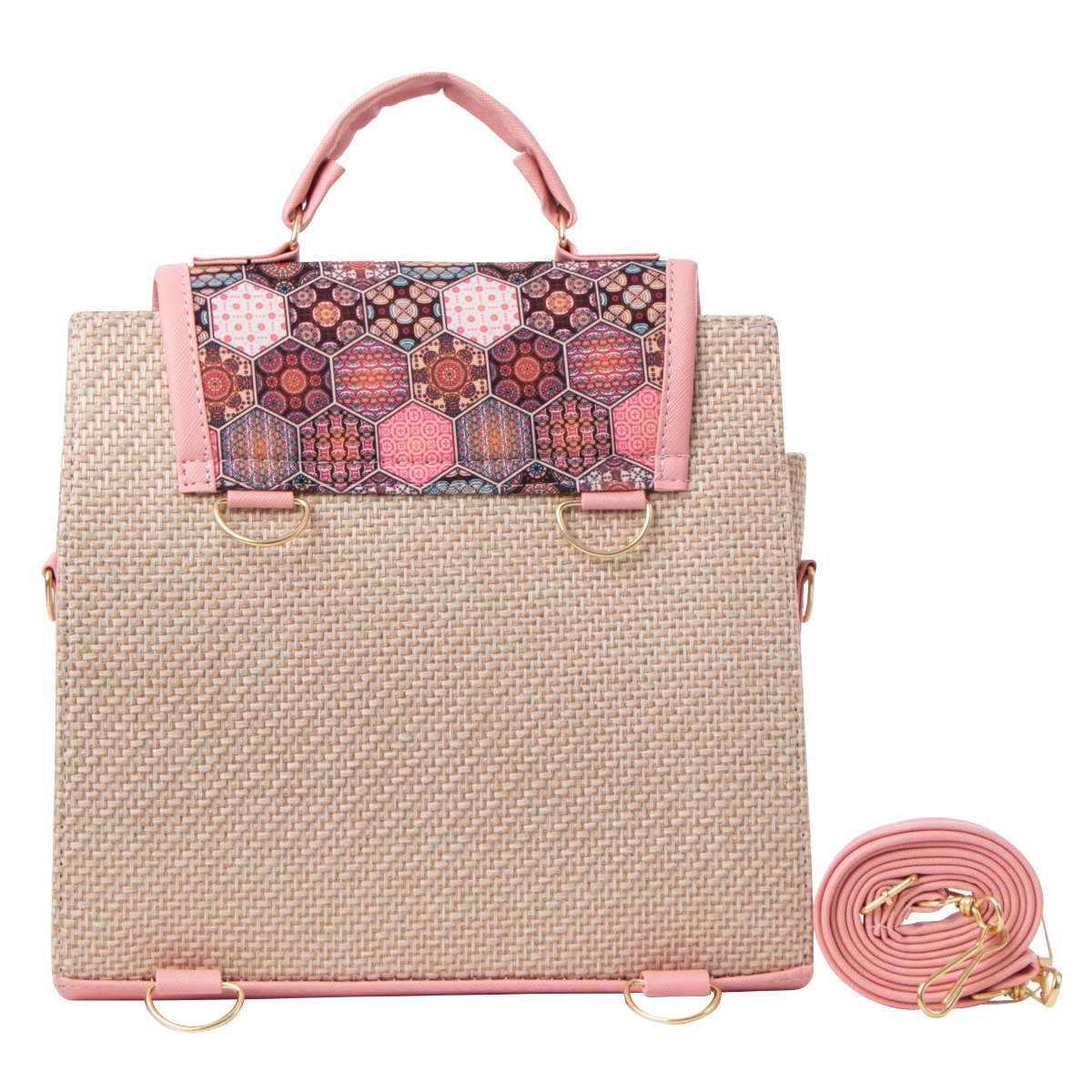 Foto 5 pulgar | Bolsa Yute Para Mujer Fana Roma Color Rosa Espectacular