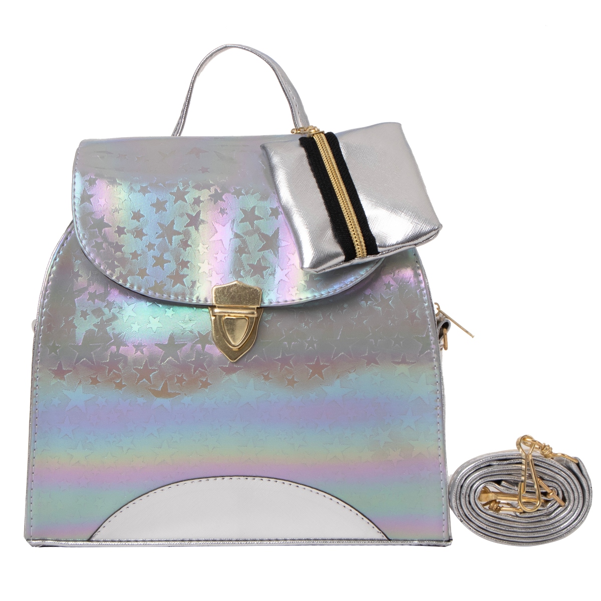Bolsa De Niña Fana Trini Color Plata Con Asas
