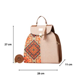 Foto 3 | Bolsa Yute Para Mujer Fana Tana Color Camel Lúcela