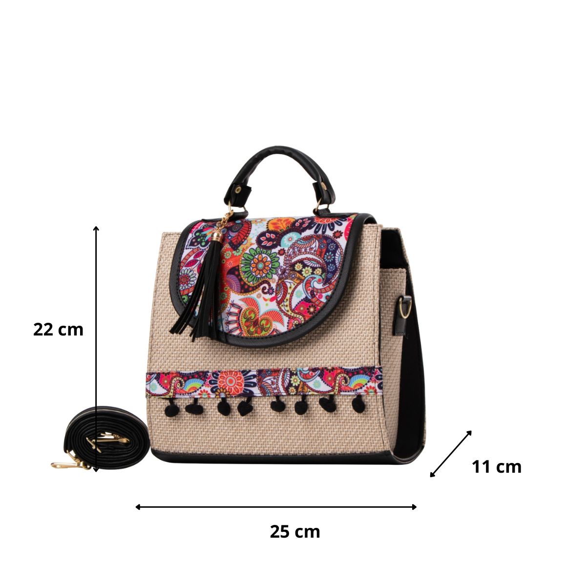 Foto 4 pulgar | Bolsa Yute Para Mujer Fana Roma Color Negro Se Única
