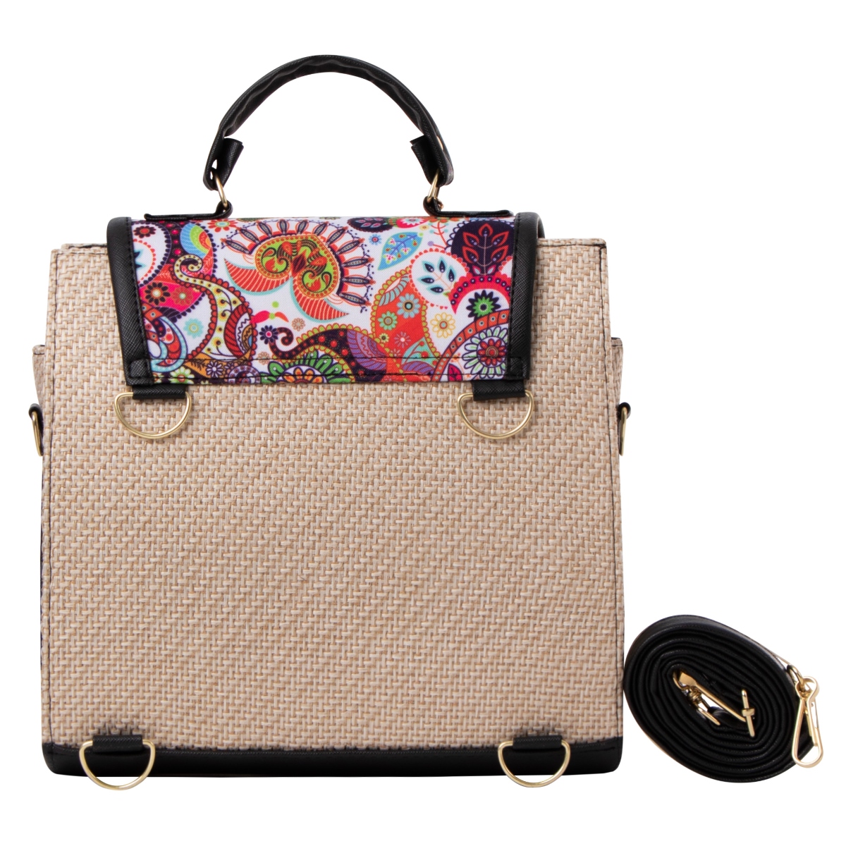 Foto 5 pulgar | Bolsa Yute Para Mujer Fana Roma Color Negro Se Única