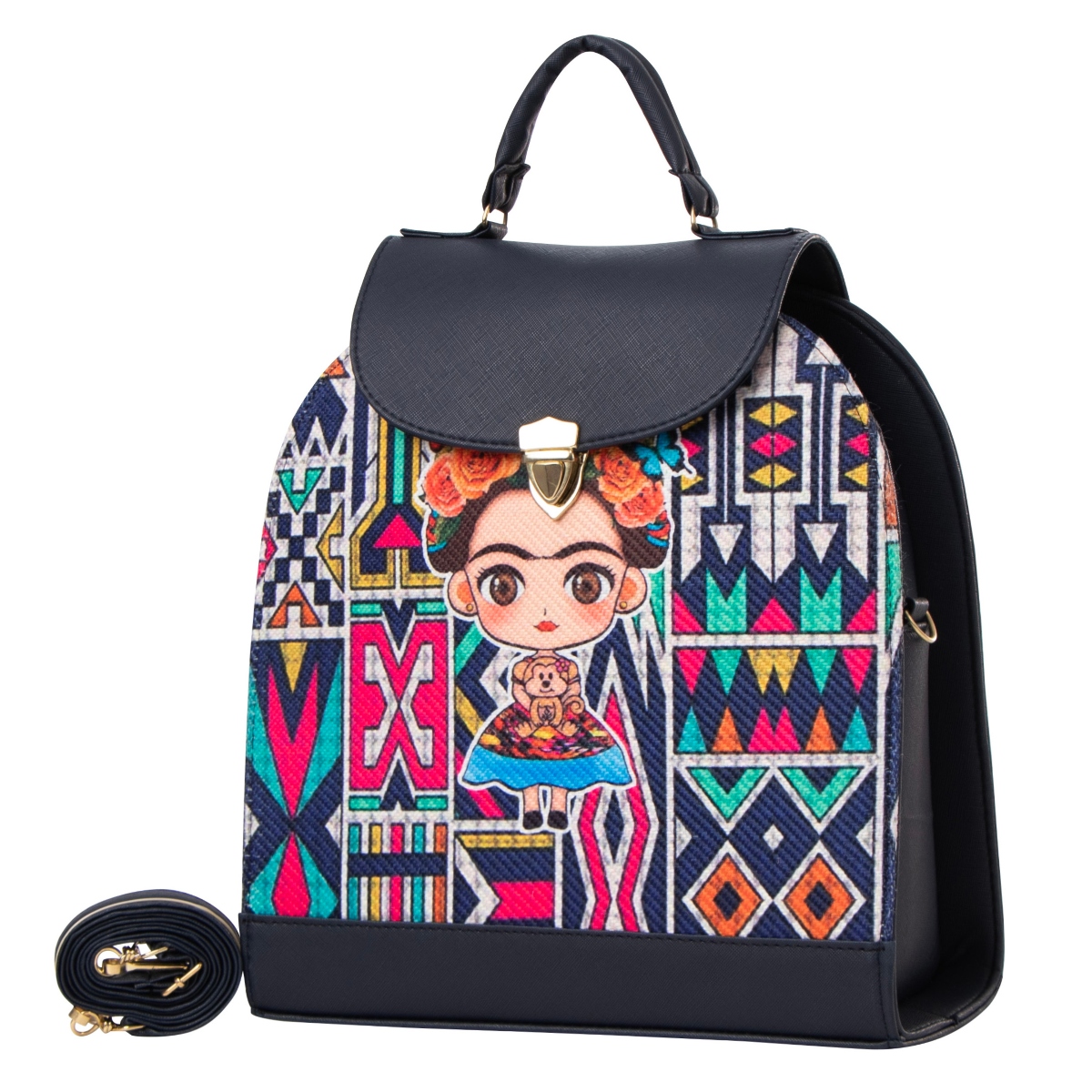 Foto 3 pulgar | Bolsa Yute Para Mujer Fana Sabina Color Marino Preciosa