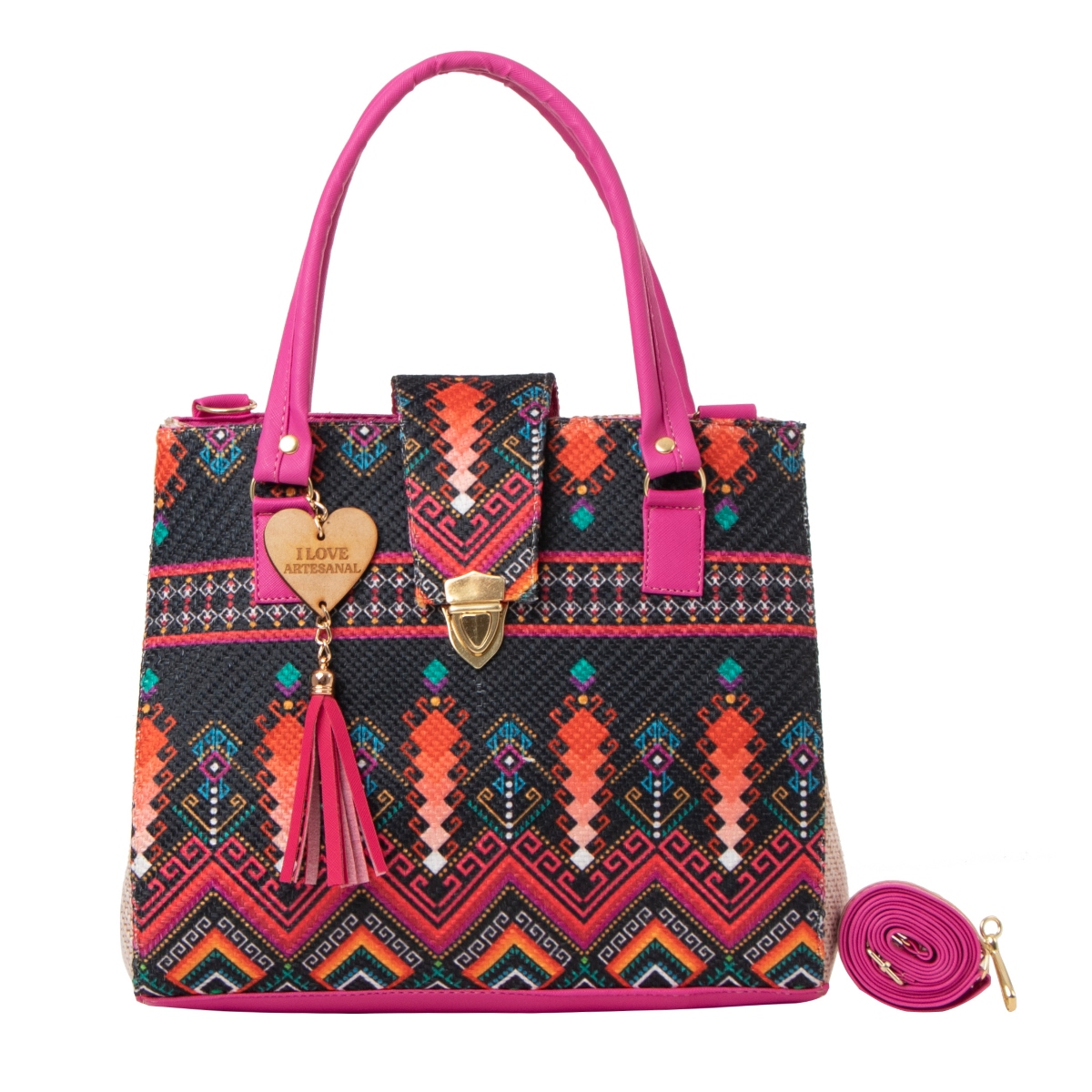 Bolsa Yute Para Mujer Fana Polonia Color Buganvilia Premium