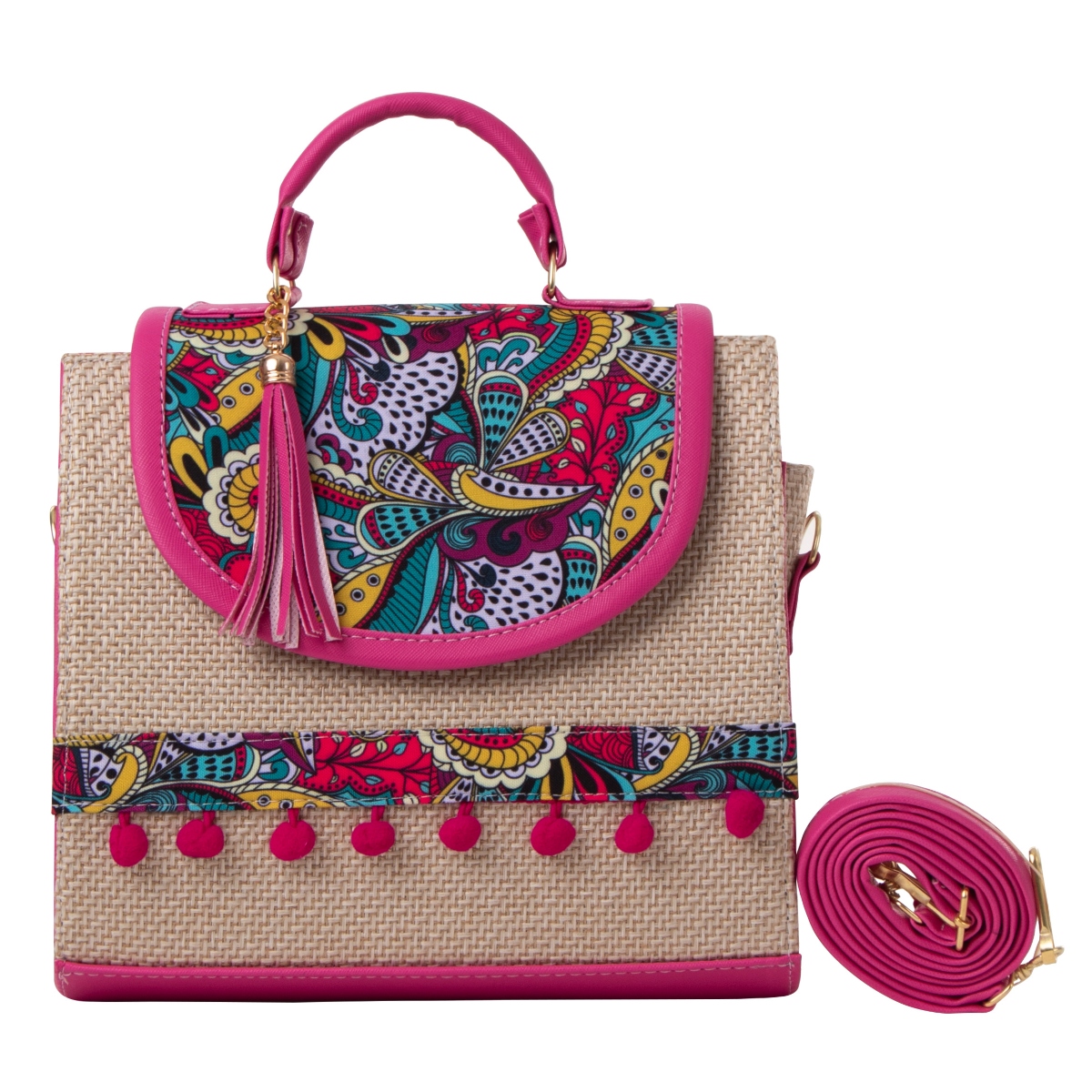 Bolso Yute De Mujer Fana Roma Color Buganvilia Fashions