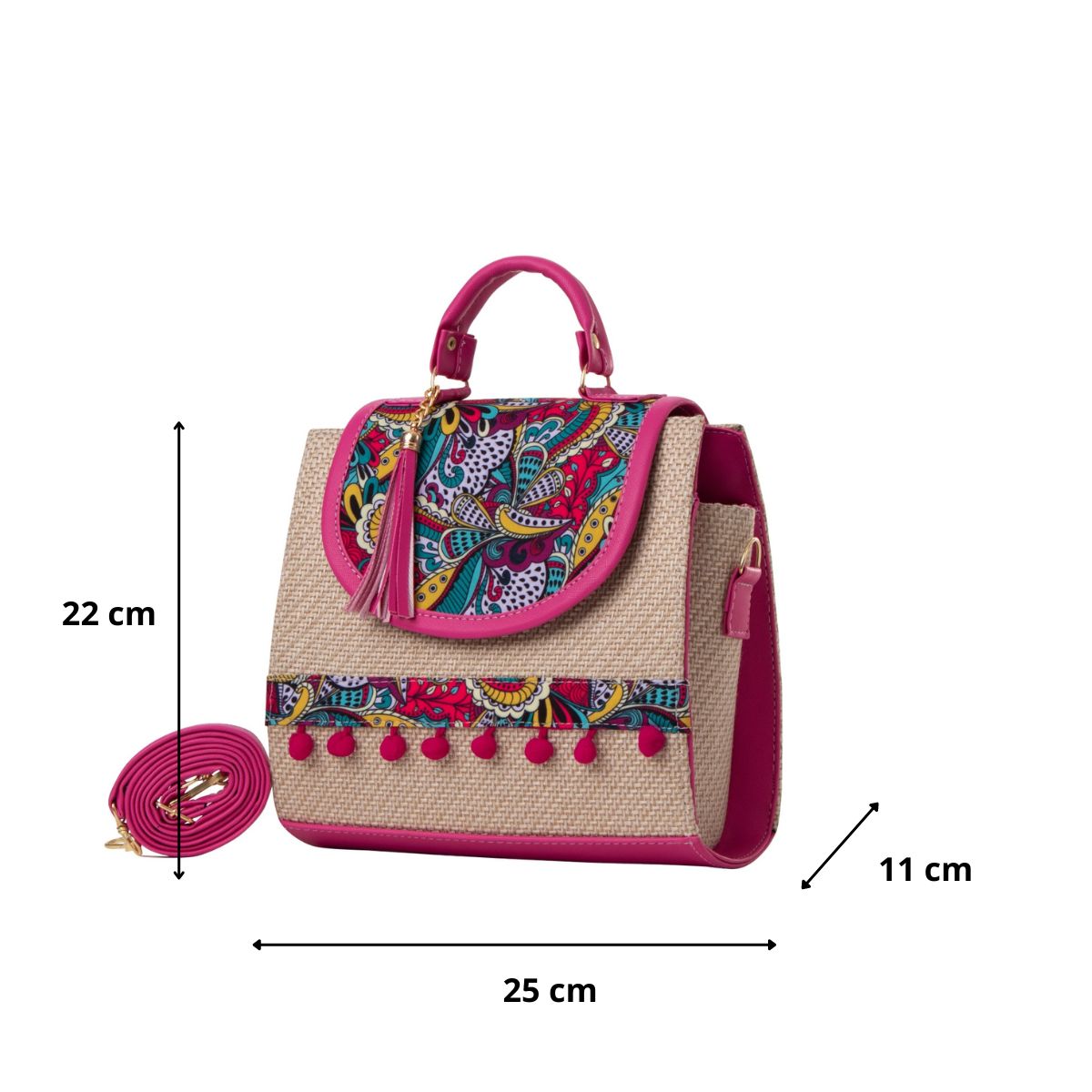 Foto 4 pulgar | Bolso Yute De Mujer Fana Roma Color Buganvilia Fashions