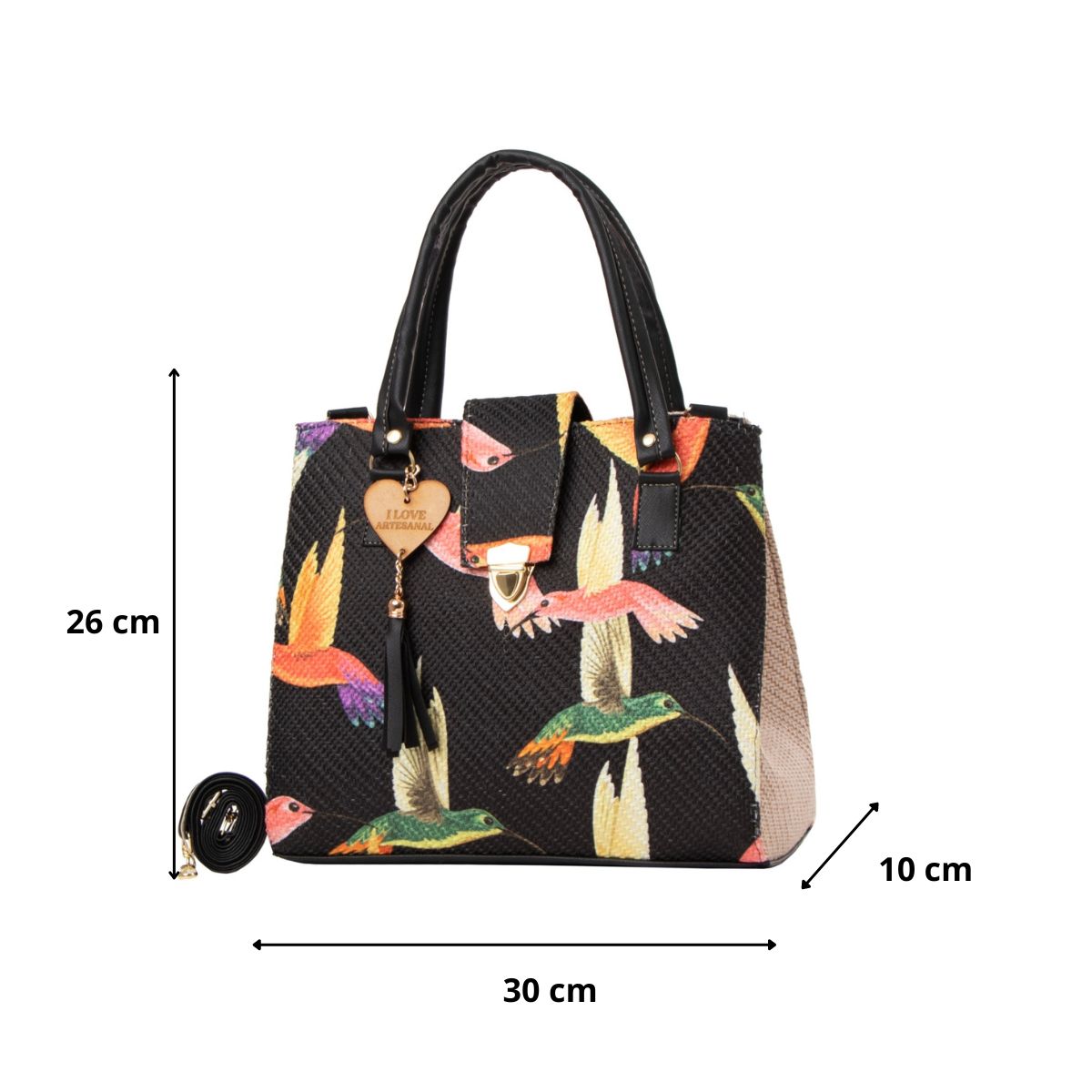Foto 4 pulgar | Bolsa de Yute Fana Polonia Negra para Mujer