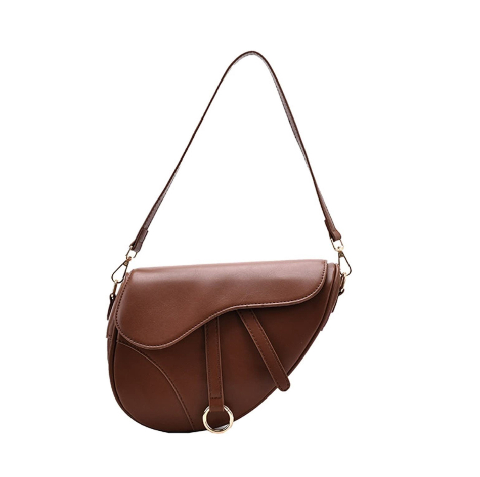 Bolsa De Sillín Crossbody Marrón