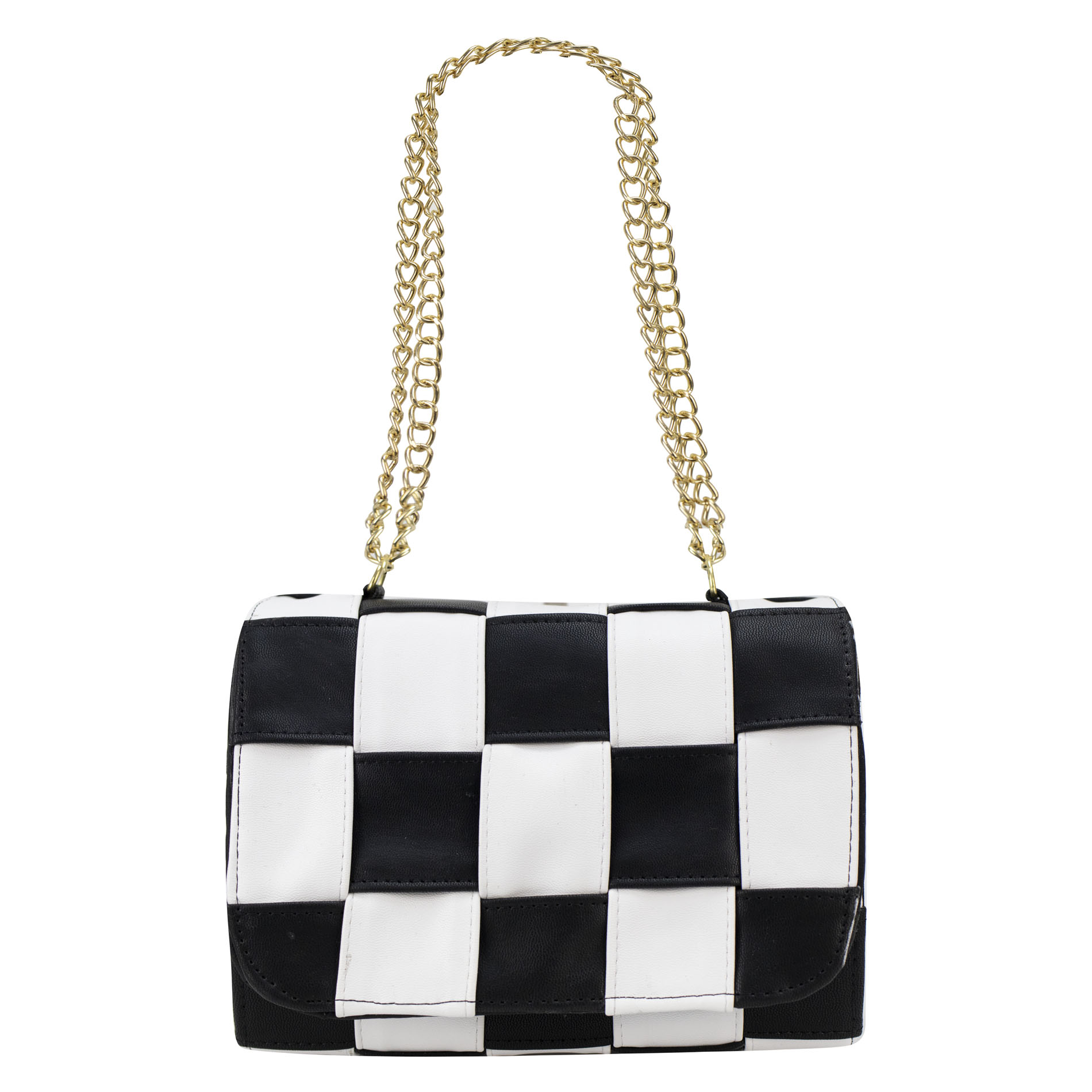 Bolso Para Dama Blanco Cabra Tejido Negro Sintetico Naomi Nueva Imagen