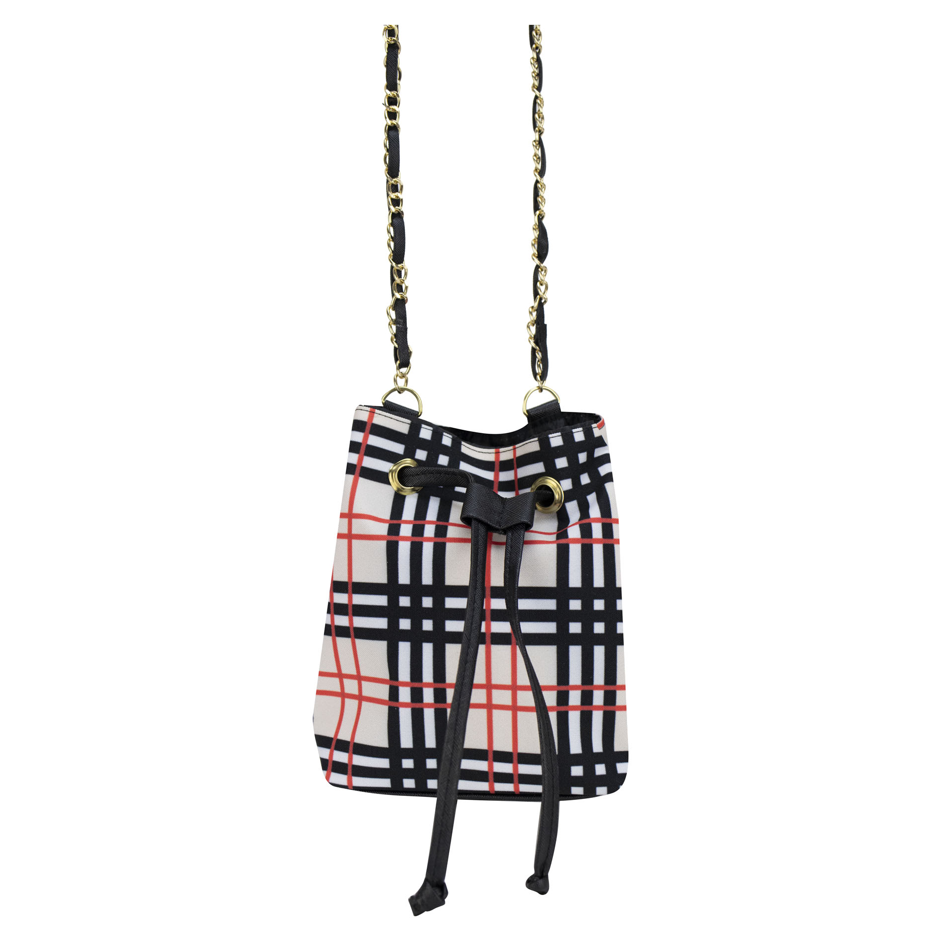 Foto 2 pulgar | Bolso Para Dama Negro Escoces Rojo Textil/sintetico Rubi Nueva Imagen