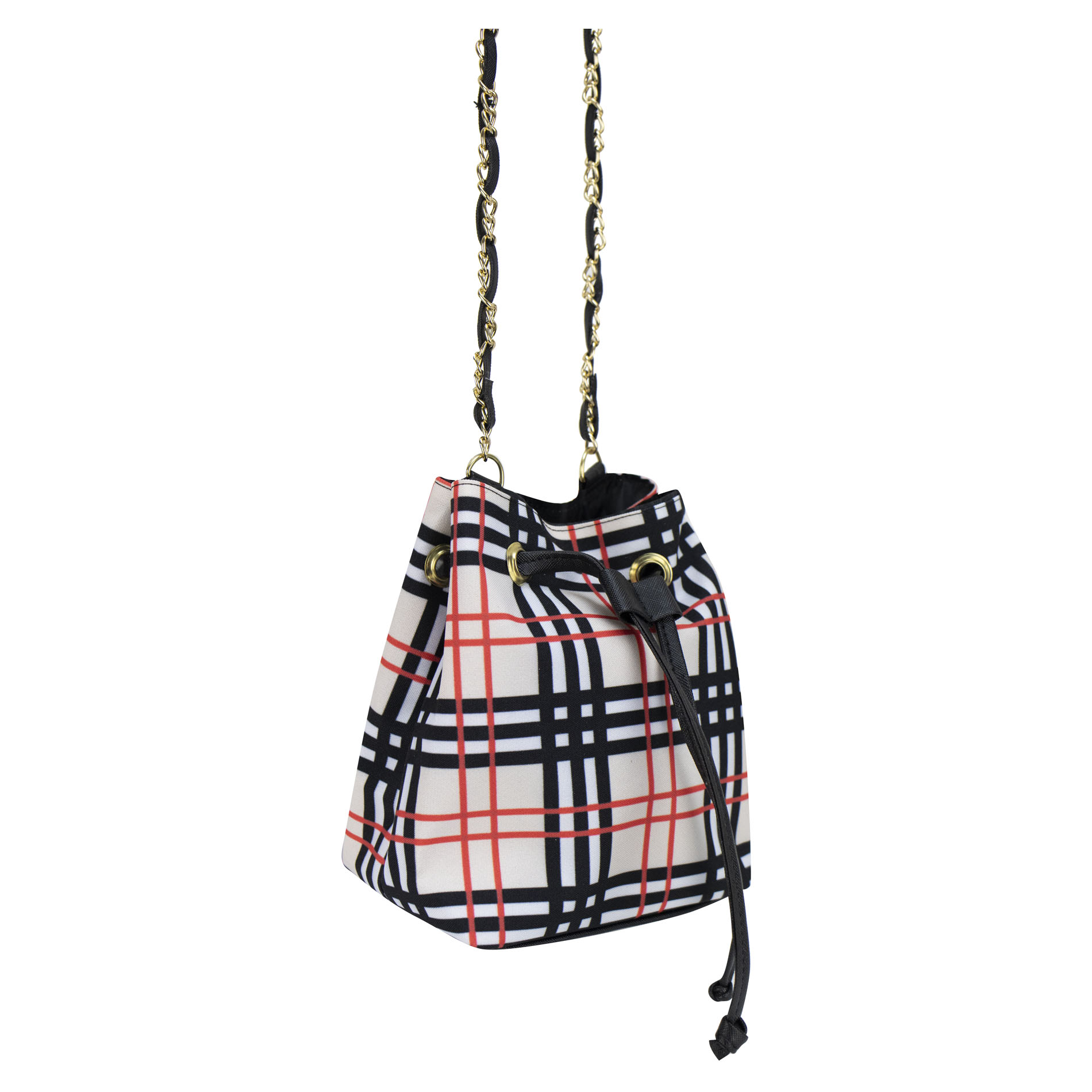 Foto 3 pulgar | Bolso Para Dama Negro Escoces Rojo Textil/sintetico Rubi Nueva Imagen