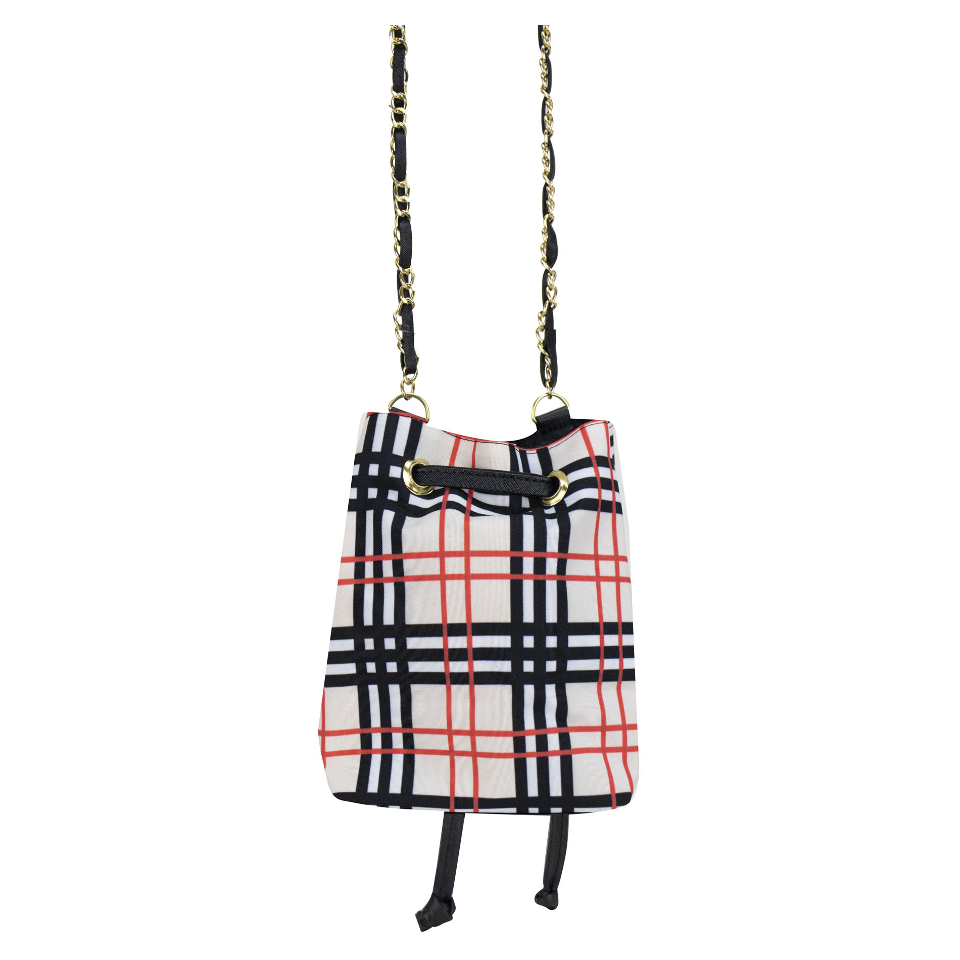 Foto 4 pulgar | Bolso Para Dama Negro Escoces Rojo Textil/sintetico Rubi Nueva Imagen