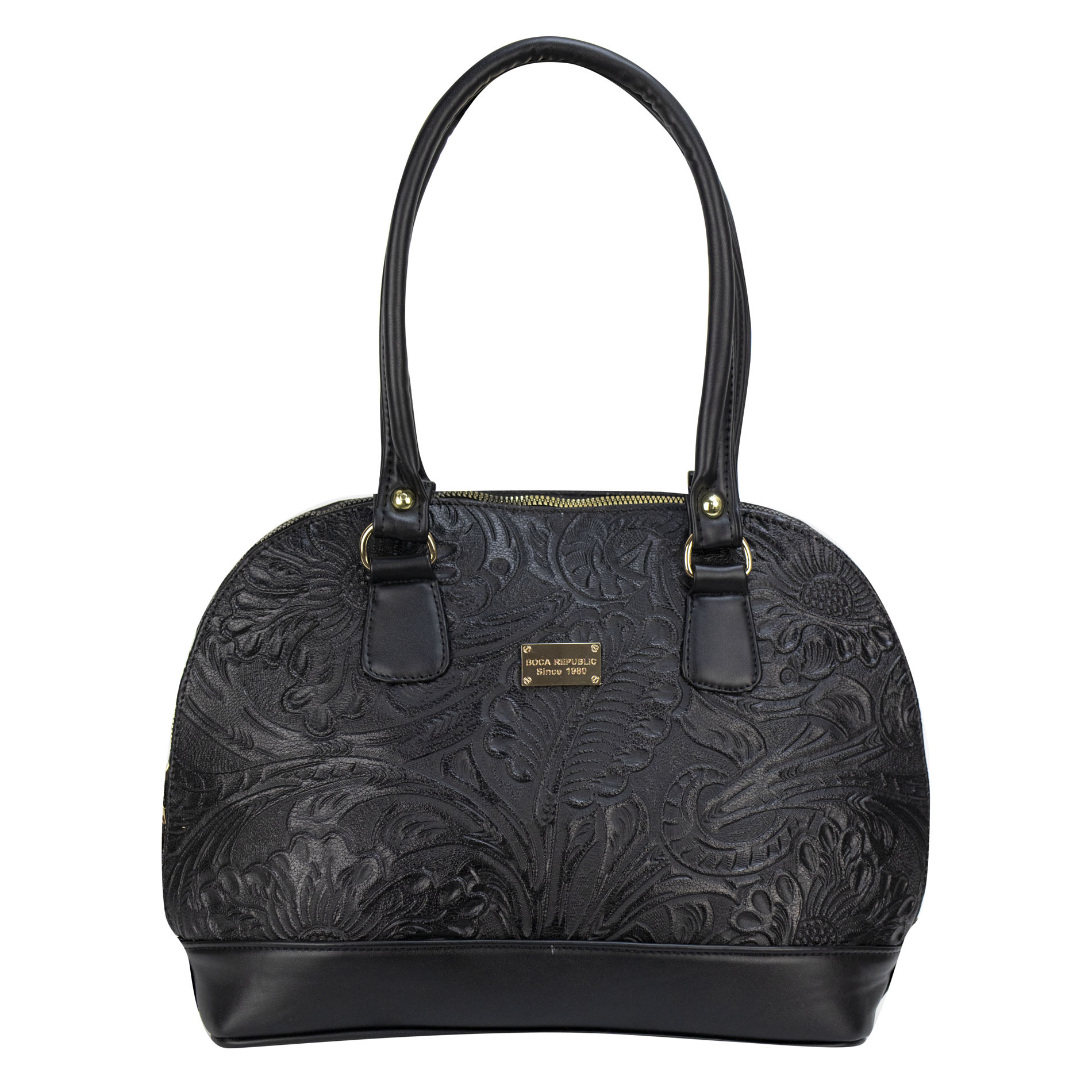Bolso Para Dama Negro Piel Flor Piel Aurora Nueva Imagen