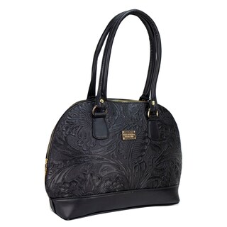 Foto 2 | Bolso Para Dama Negro Piel Flor Piel Aurora Nueva Imagen