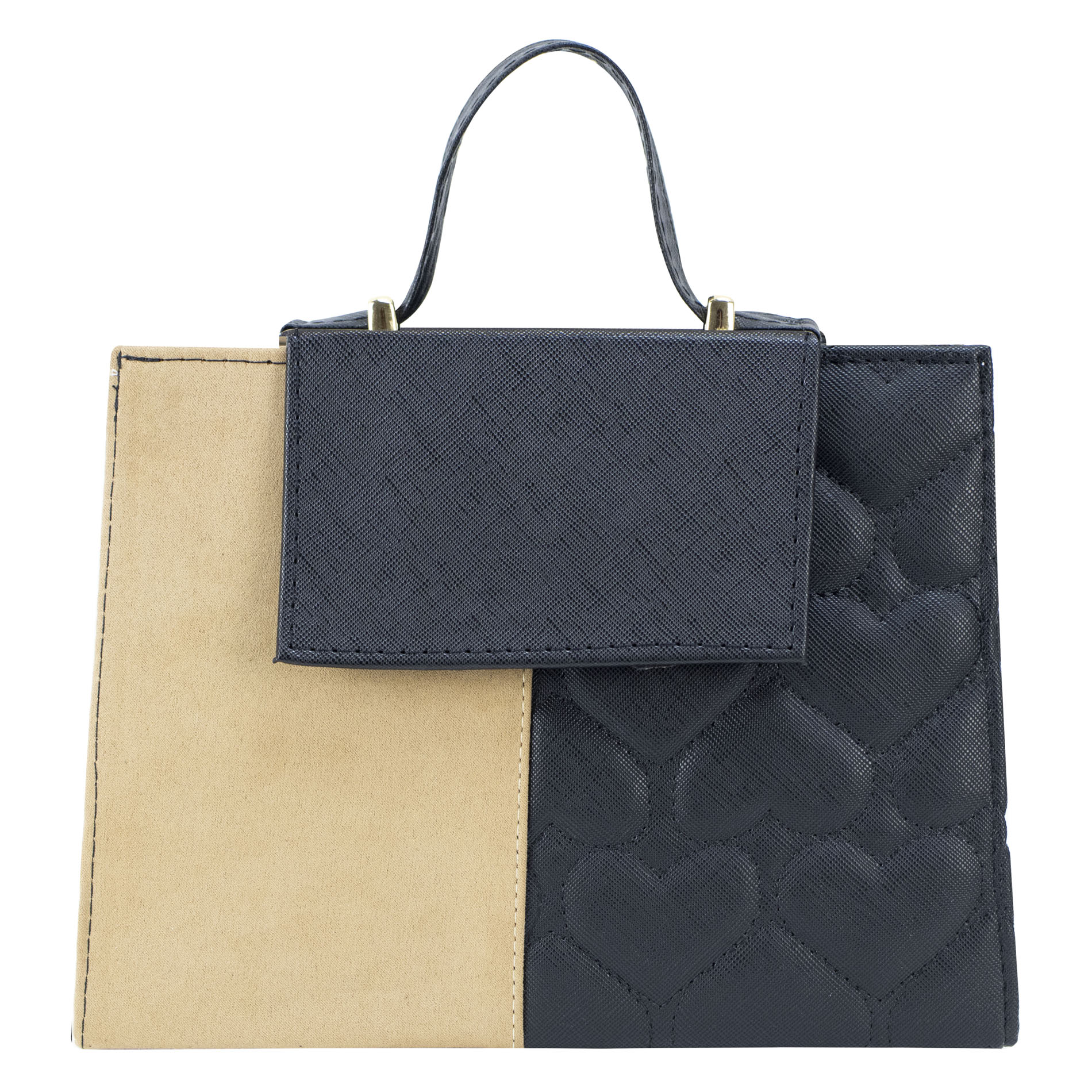 Foto 2 pulgar | Bolso Para Dama Negro Durazno Corazón Textil/sintetico Gina Nueva Imagen