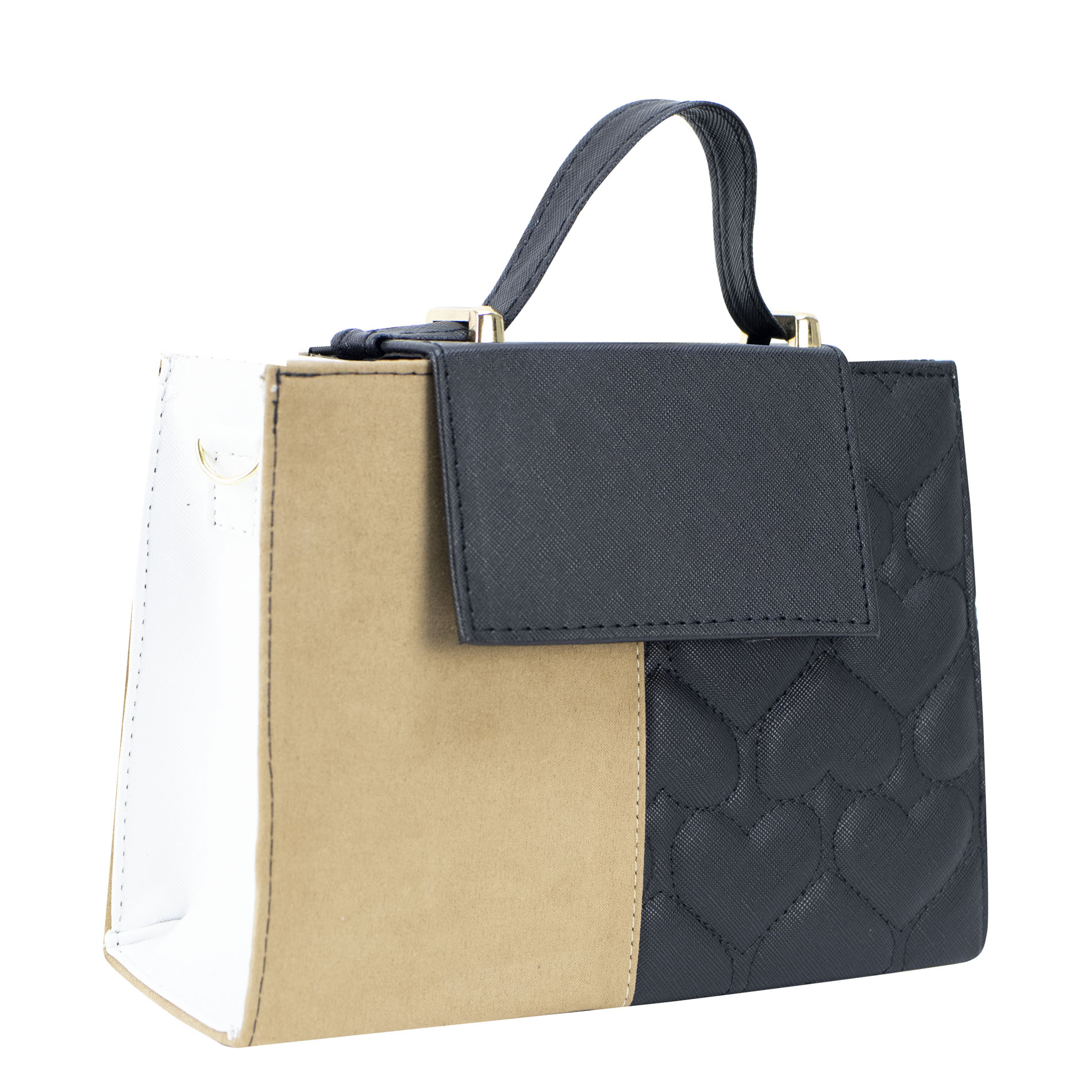 Foto 3 pulgar | Bolso Para Dama Negro Durazno Corazón Textil/sintetico Gina Nueva Imagen