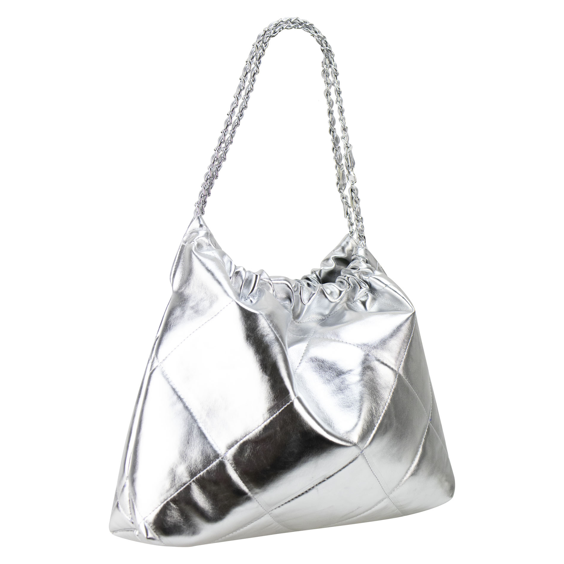 Foto 3 pulgar | Bolso Para Dama Plata Garment Capitonado Sintetico Juliana Nueva Imagen
