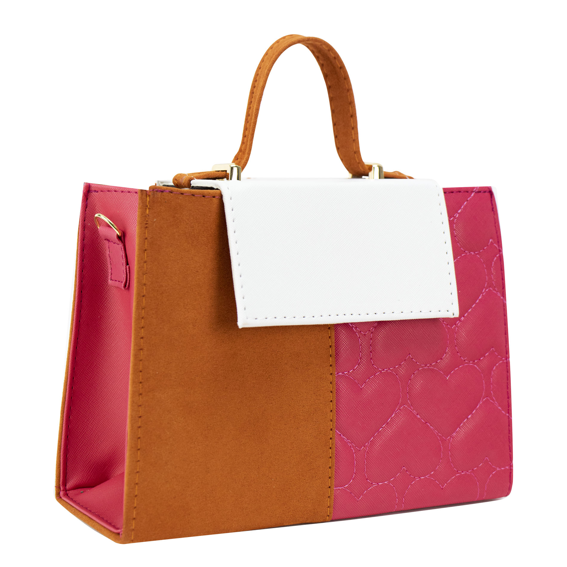Foto 2 | Bolso Para Dama Fiusha Durazno Corazón Textil/sintetico Gina Nueva Imagen