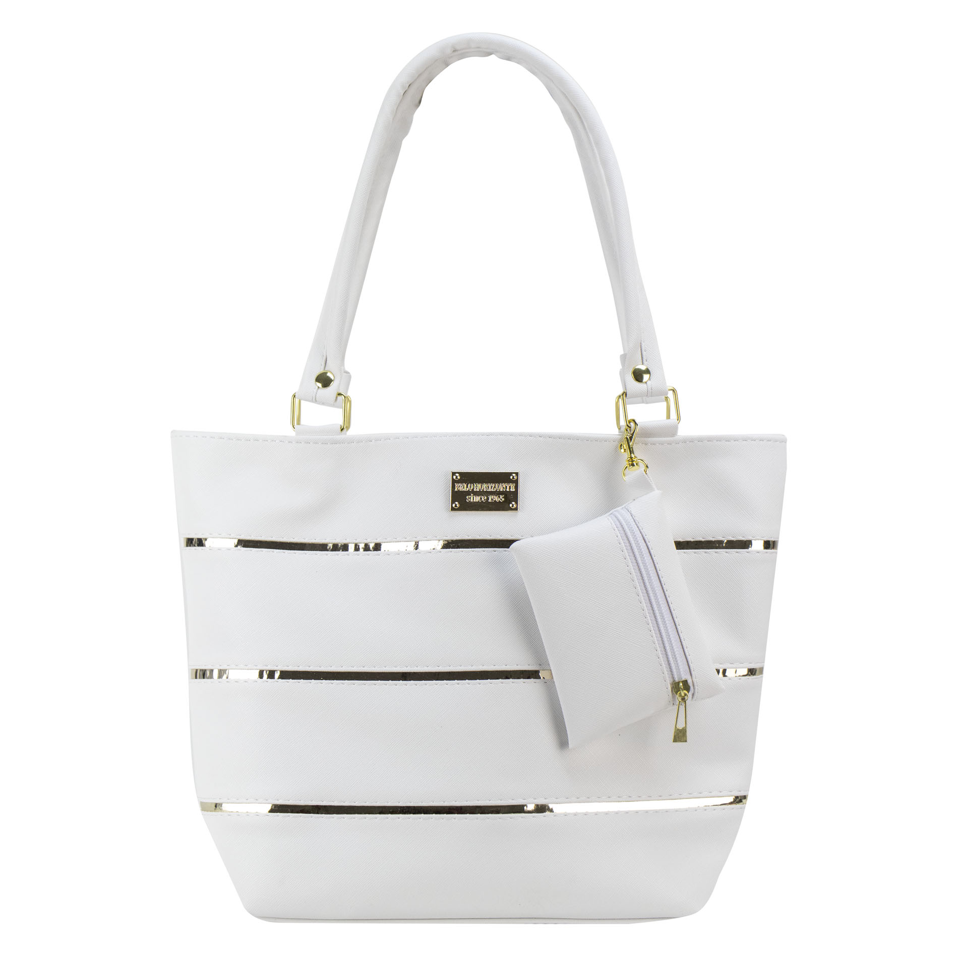 Foto 2 | Bolso Para Dama Blanco Dapra Oro Sintetico Valeria Nueva Imagen