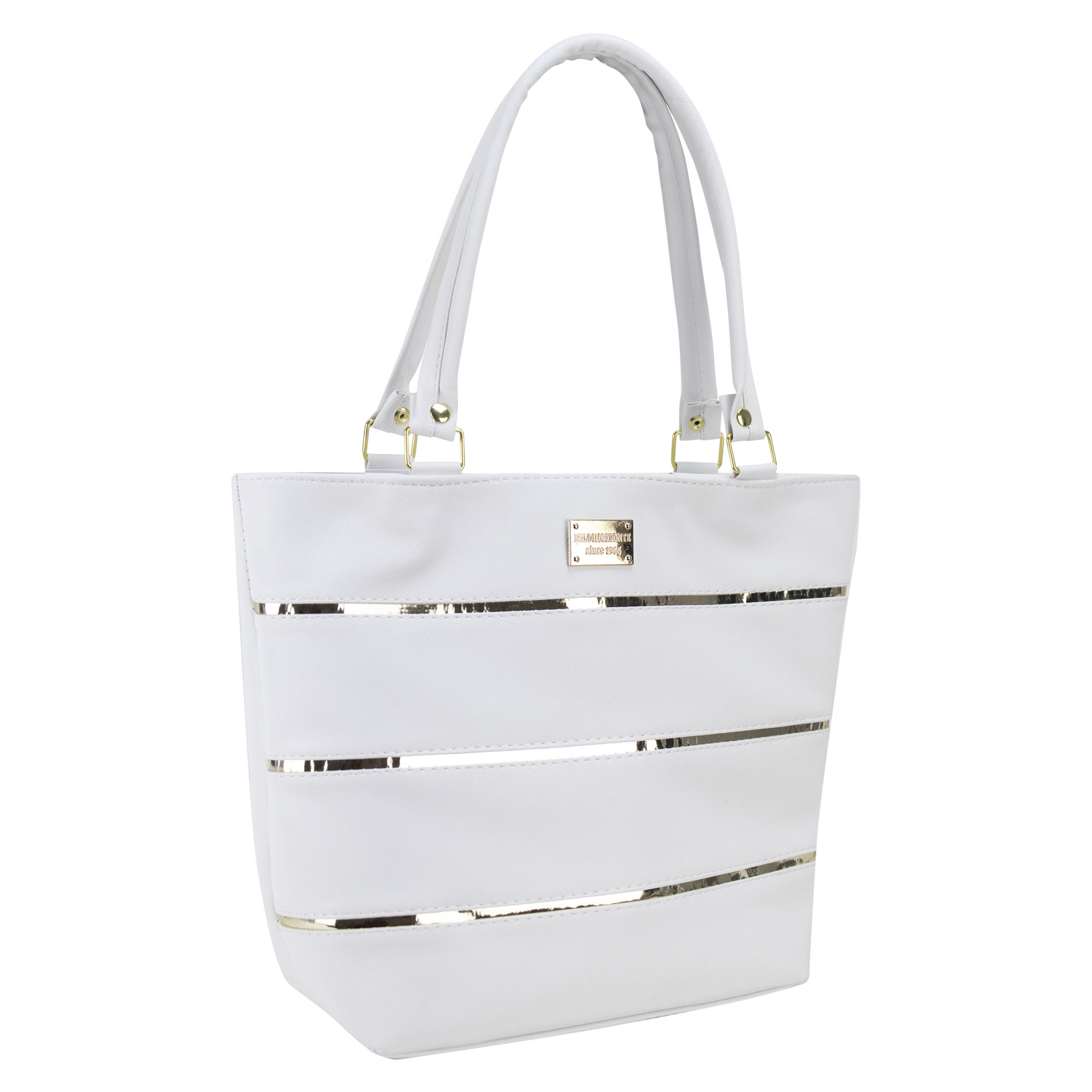Foto 3 | Bolso Para Dama Blanco Dapra Oro Sintetico Valeria Nueva Imagen