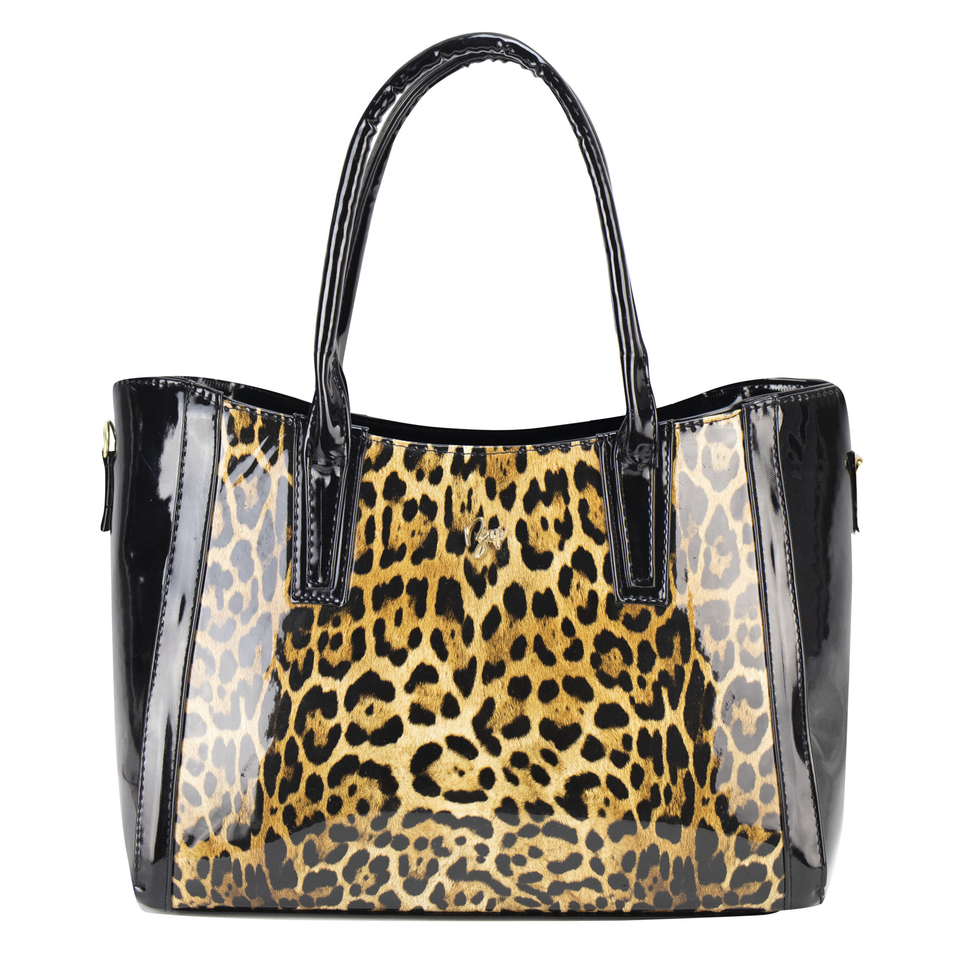 Foto 2 pulgar | Bolso Para Dama Negro Charol Leopardo Sintetico Dayana Nueva Imagen