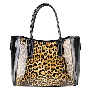 Foto 1 | Bolso Para Dama Negro Charol Leopardo Sintetico Dayana Nueva Imagen