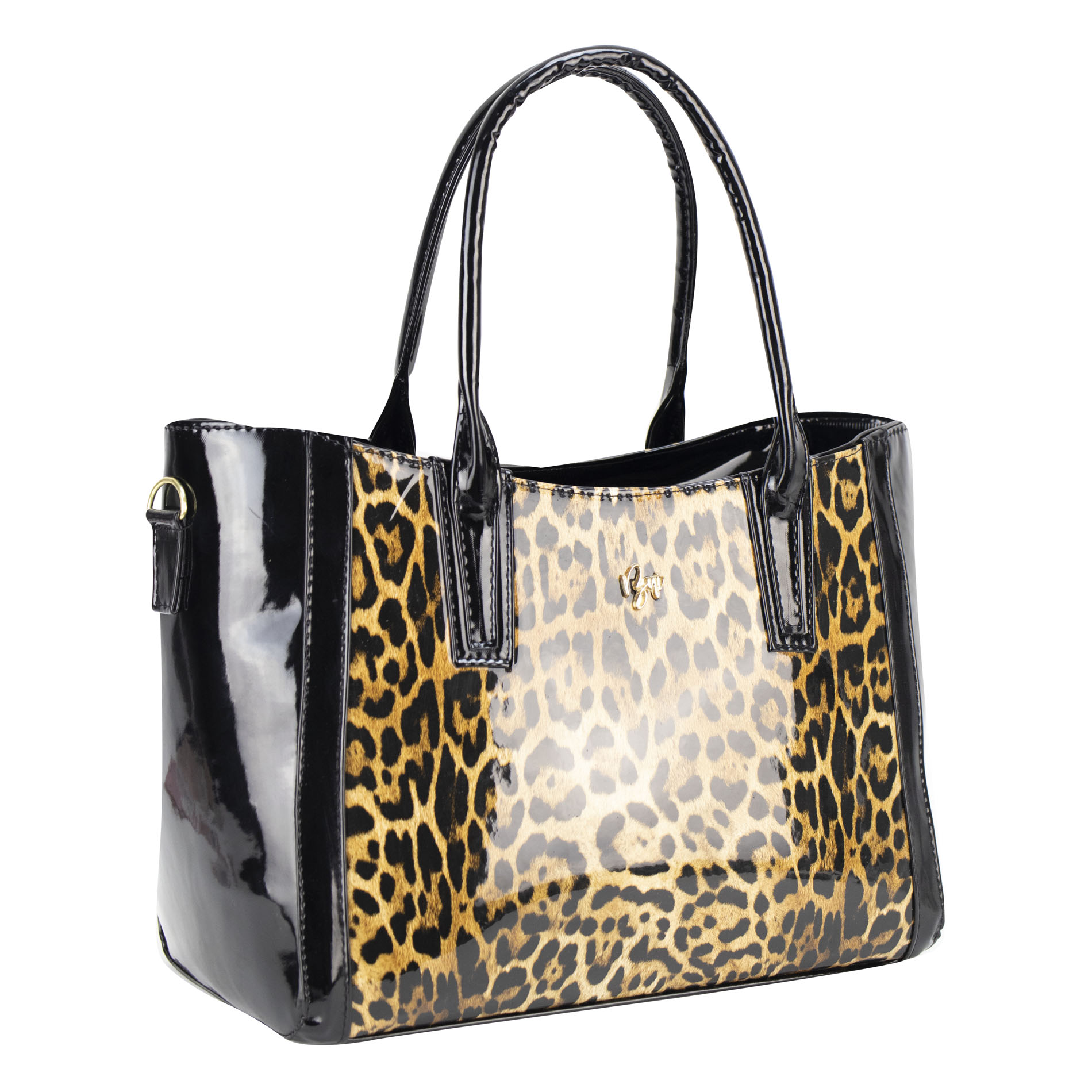 Foto 3 pulgar | Bolso Para Dama Negro Charol Leopardo Sintetico Dayana Nueva Imagen