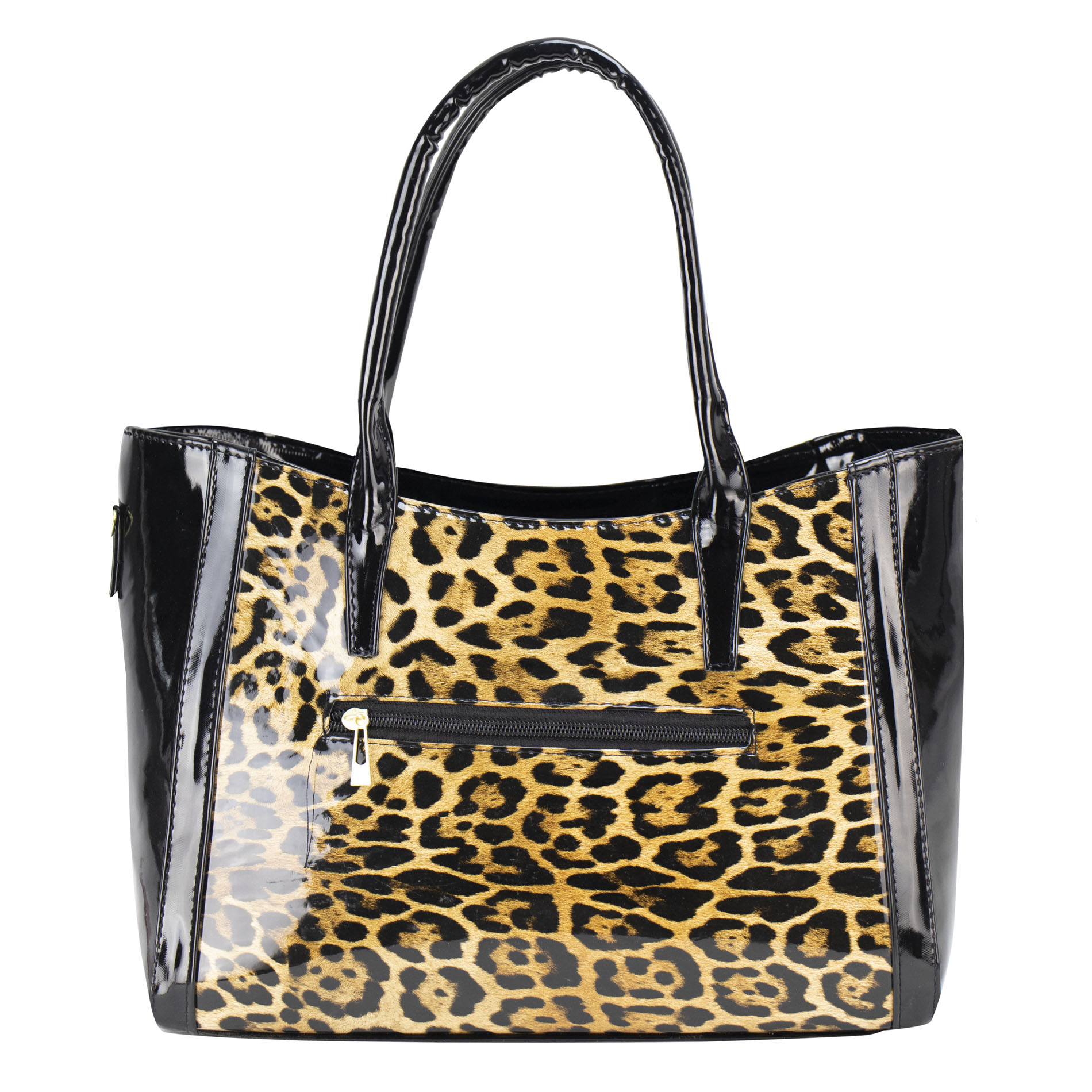 Foto 4 pulgar | Bolso Para Dama Negro Charol Leopardo Sintetico Dayana Nueva Imagen
