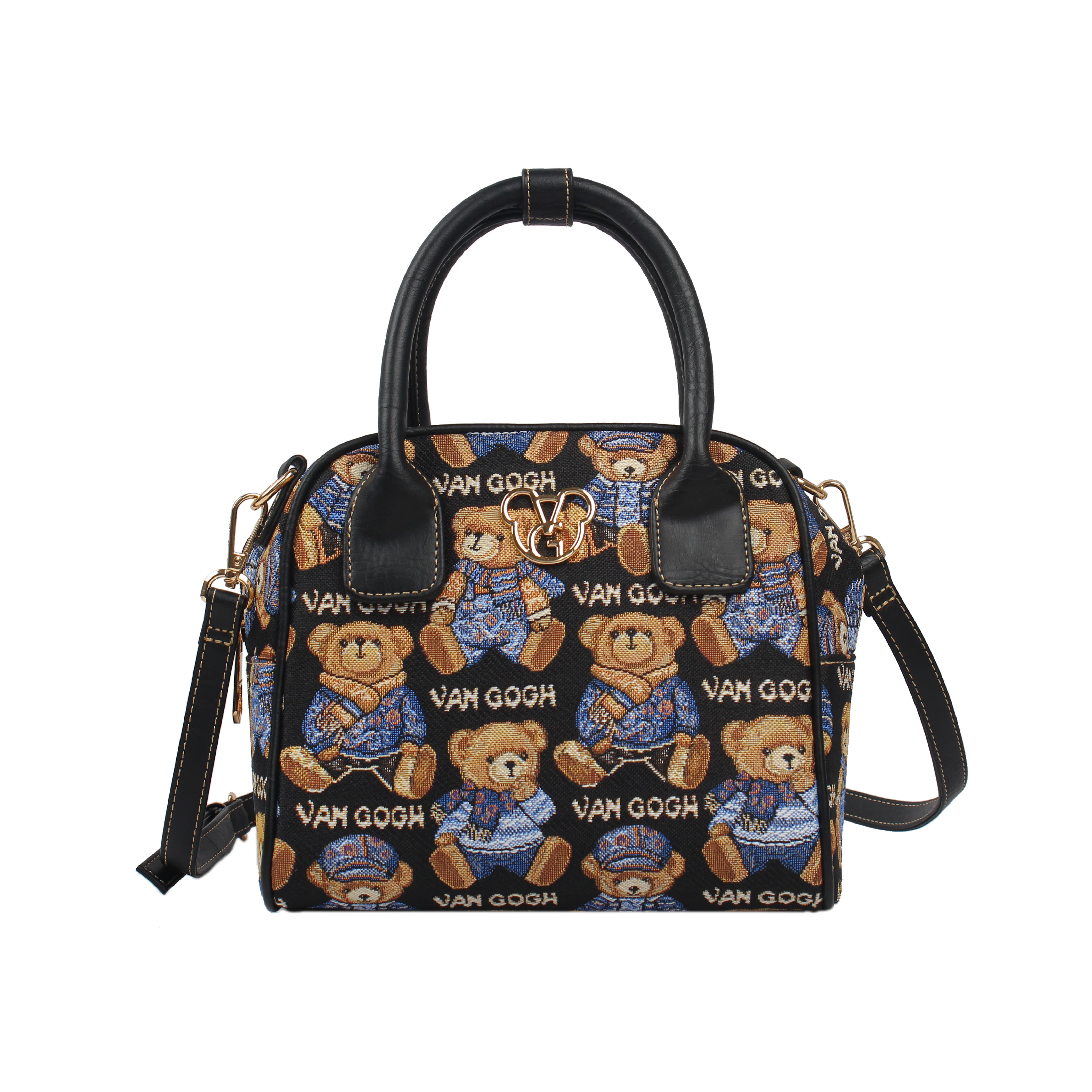 Bolso De Mano Van Gogh Bear By Henney Bear V118 Star Bear Black