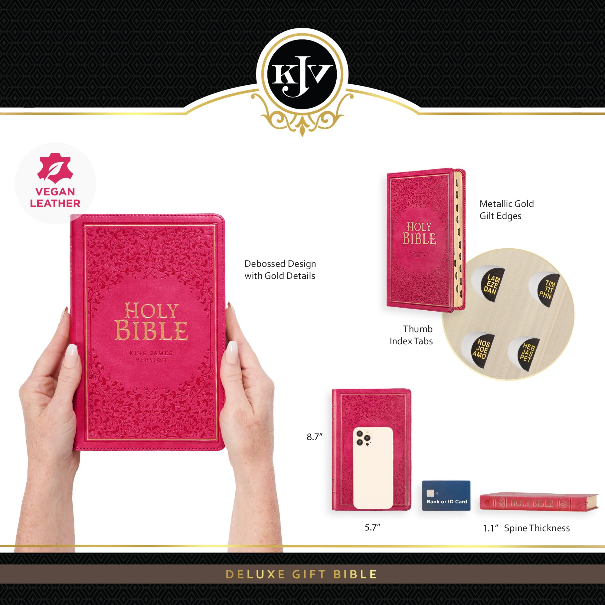Foto 4 pulgar | Bible Christian Art Gifts Kjv Santa Biblia, Tamaño Estándar, Rosa - Venta Internacional.