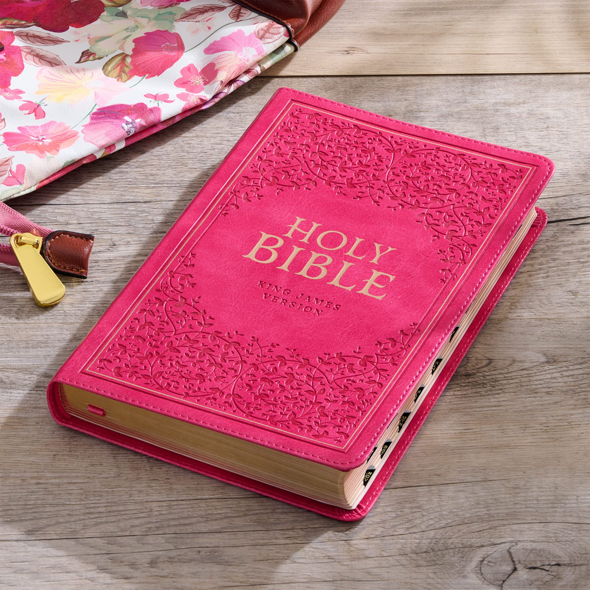 Foto 7 pulgar | Bible Christian Art Gifts Kjv Santa Biblia, Tamaño Estándar, Rosa - Venta Internacional.